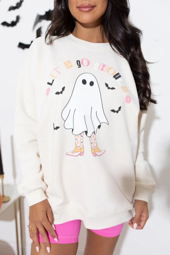 Let's Go Ghouls Cream Graphic Sweatshirt SALE Valentine's Day