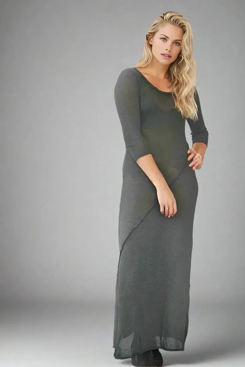 Fine Knit Seamed Maxi Dress Indoor Event
