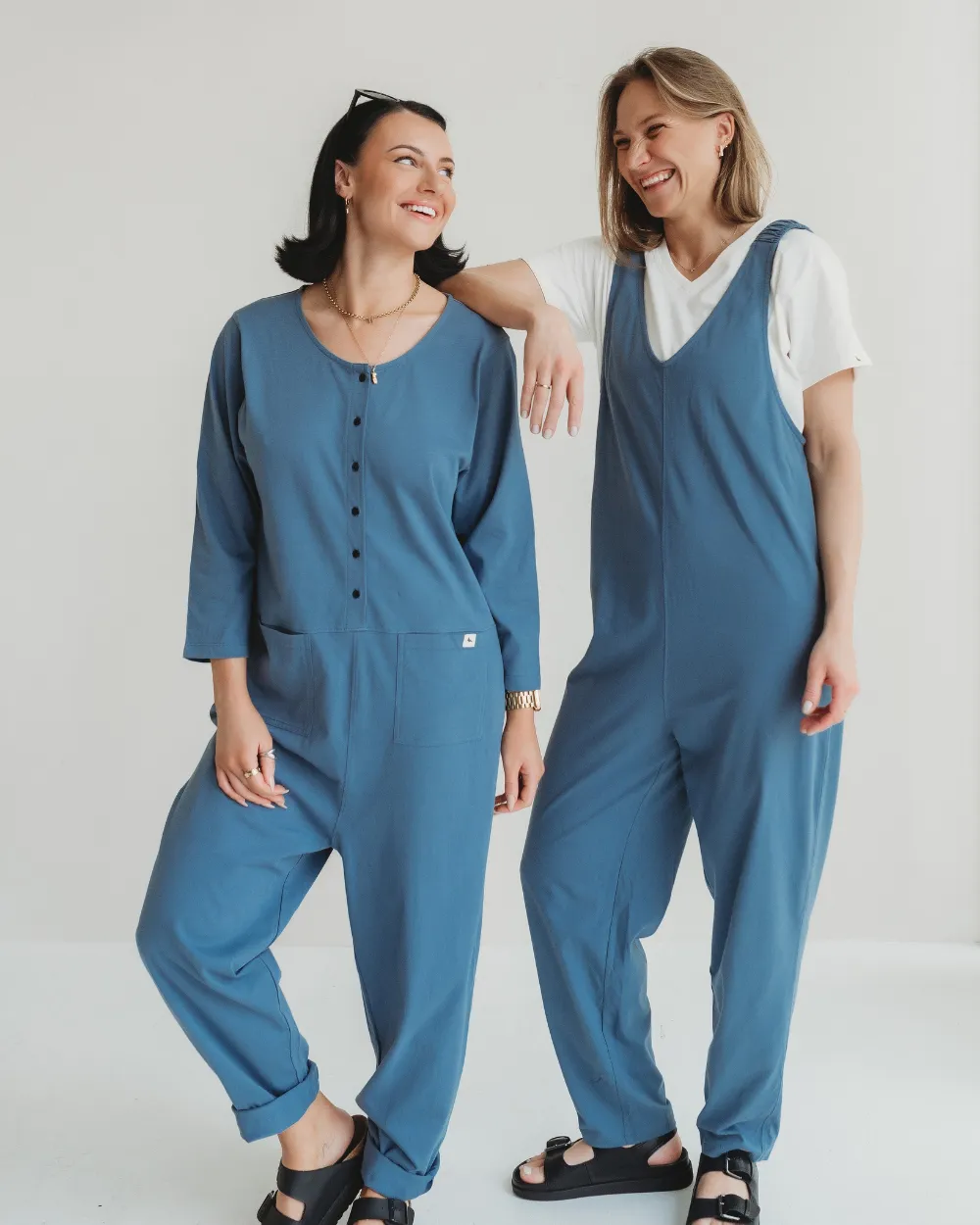 Mila Blue Long Sleeve Jumpsuit FrictionResistant