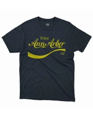 BreathableFabric Lightweight Shirt Ink Detroit Enjoy Ann Arbor T-Shirt - Navy