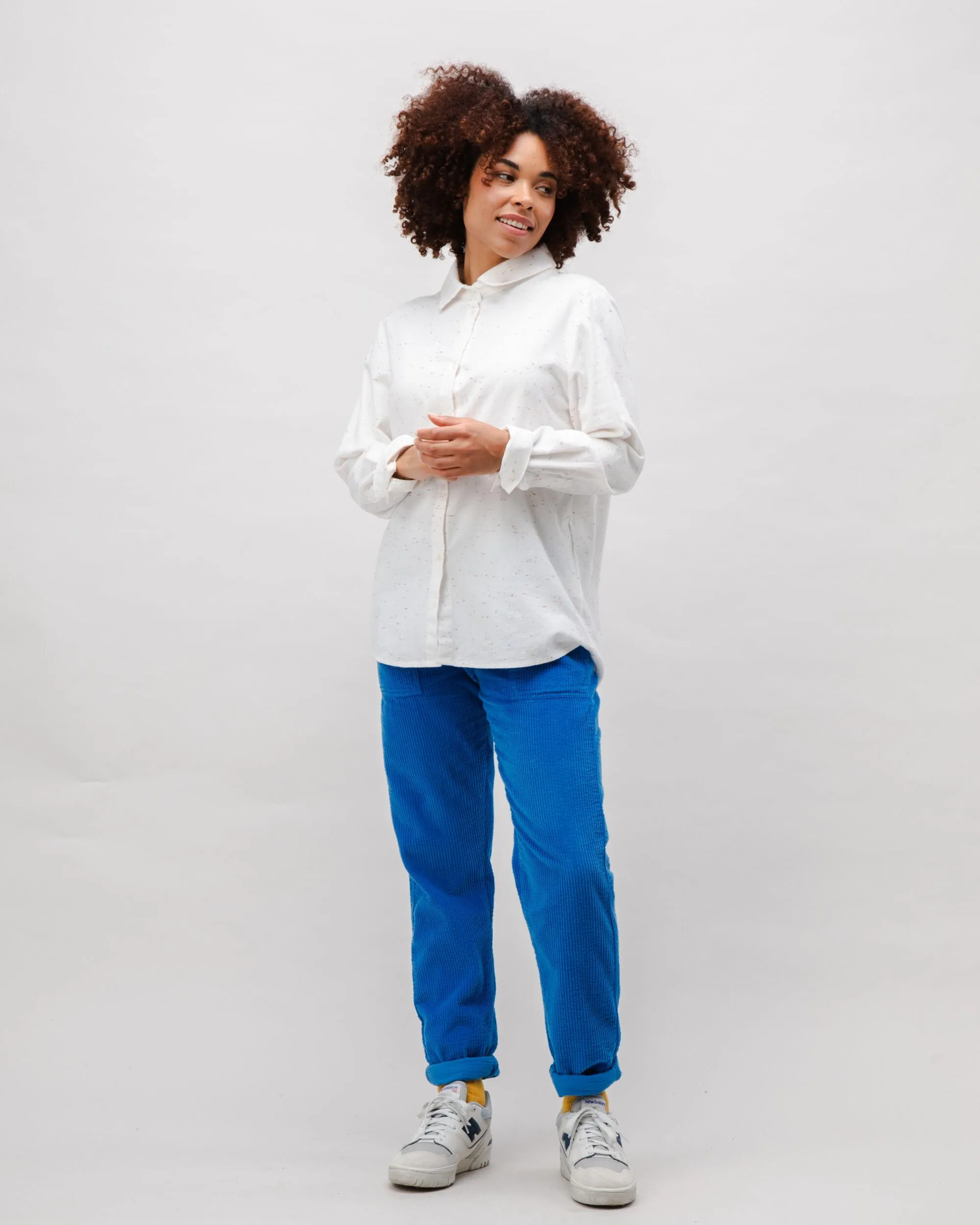 Chill Mode Fit Casual All-Day Flannel Blouse Ecru