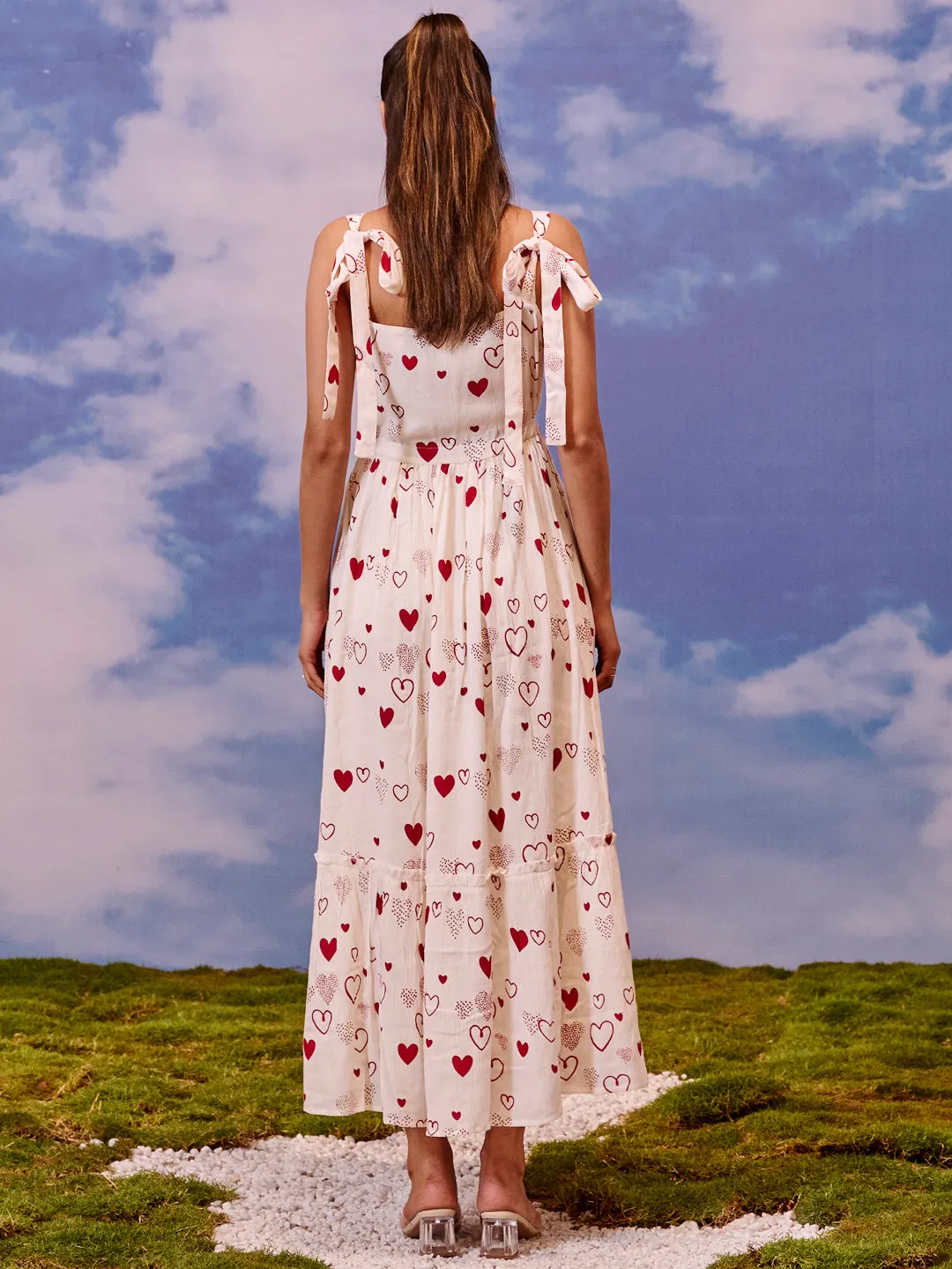 Women's long dress with tie up straps Layering Piece Grab Quick