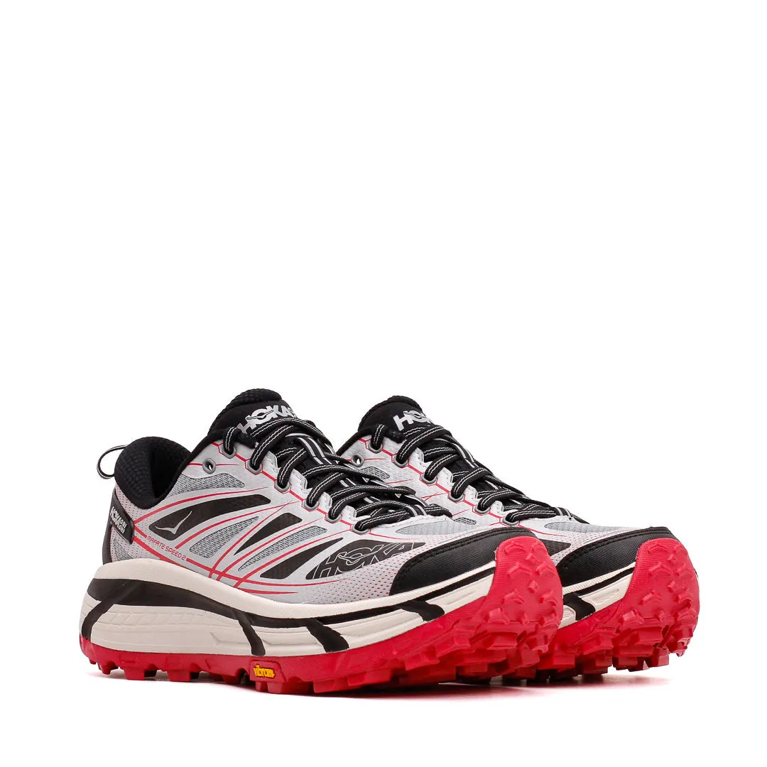 sprinting footwear Rainy Weather Running Hoka One One Unisex Mafate Speed 2 Galactic Grey Ruby Red 1126851-GTCG