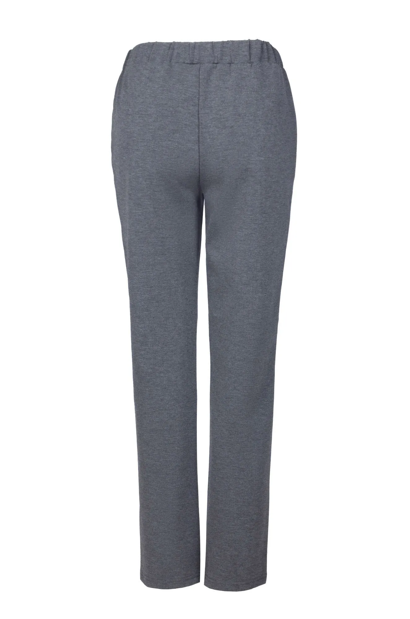 Curved Waistline Short Relaxed Ponti Pants | GRAPHITE MARLE | 9311B1