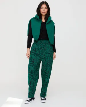 Chilly Day Wear Refined fit Kate Green Animal Print Trouser
