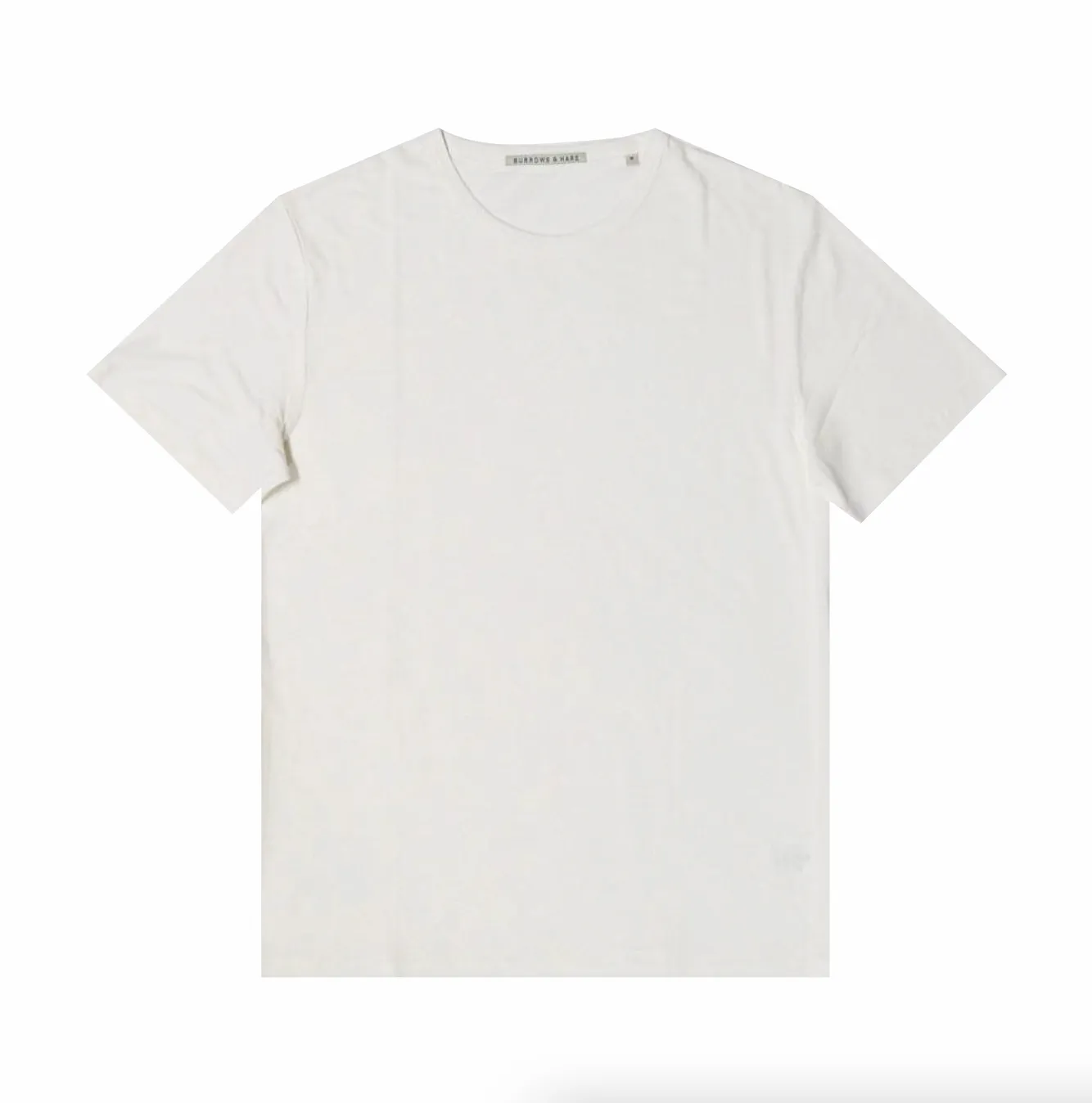 Linen & Cotton T-Shirt -White High Durability Weave Sleek Stretch Fit