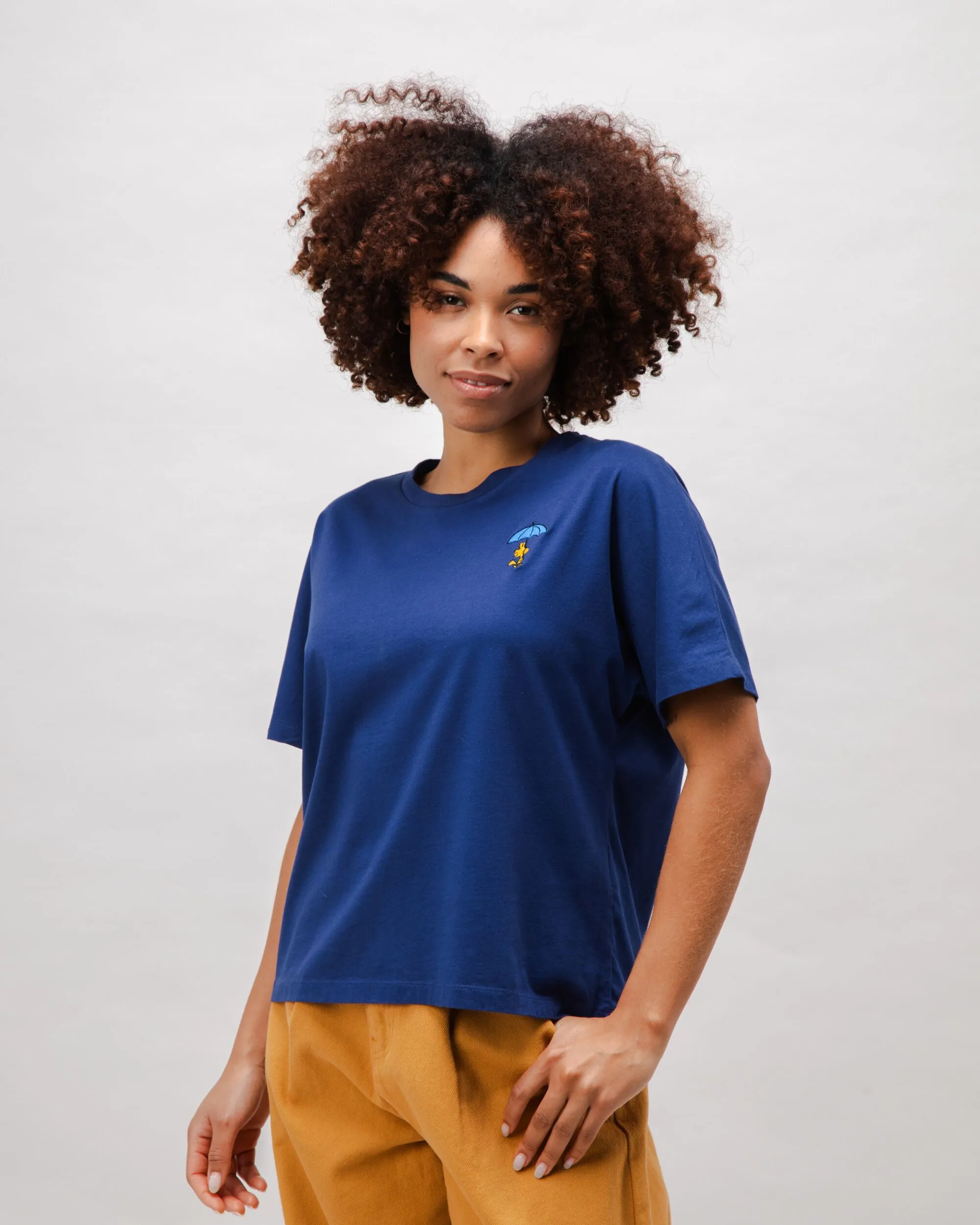 Peanuts Woodstock Oversize Cotton Tee Blue Timeless Must-Have Textured Surface