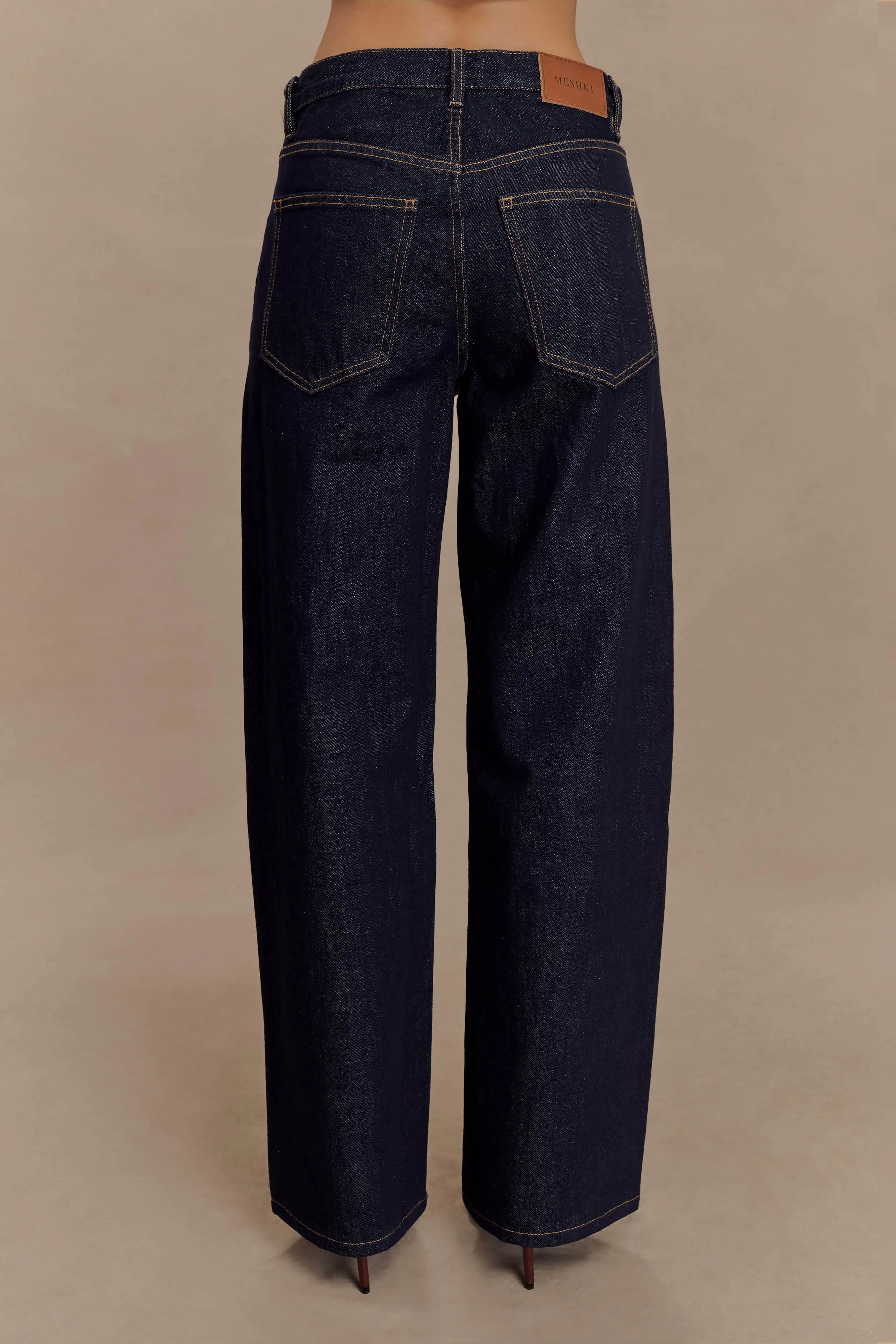Mannon Mid Rise Denim Jeans - Washed Indigo Blue Temperature Regulating Fabric