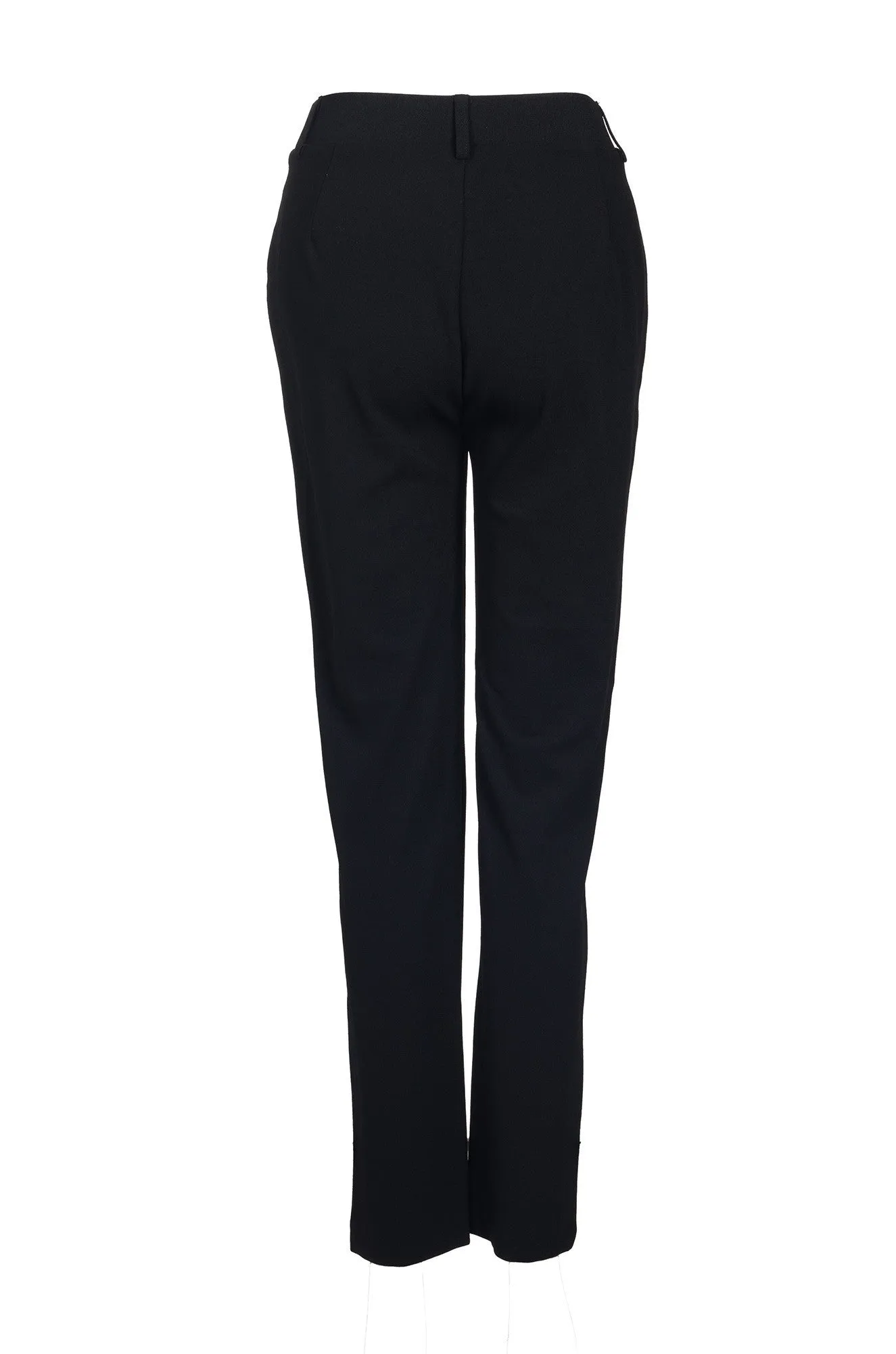 No Irritation Seams Non Tapered Leg Short pull on Stretch Crepe Pants | Black | 8222B1