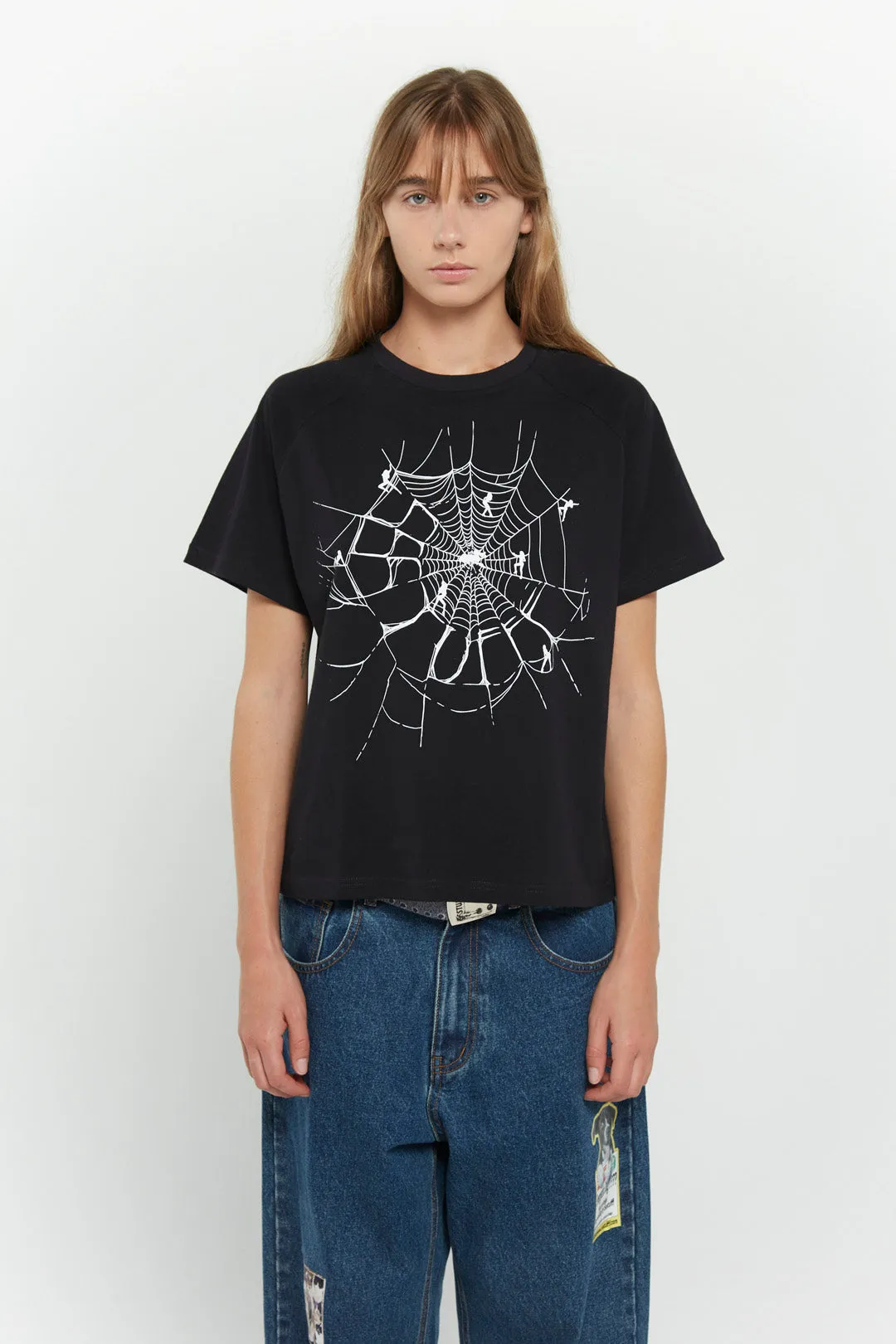 Slim Comfort Easy Look Spider Raglan Cropped Tee