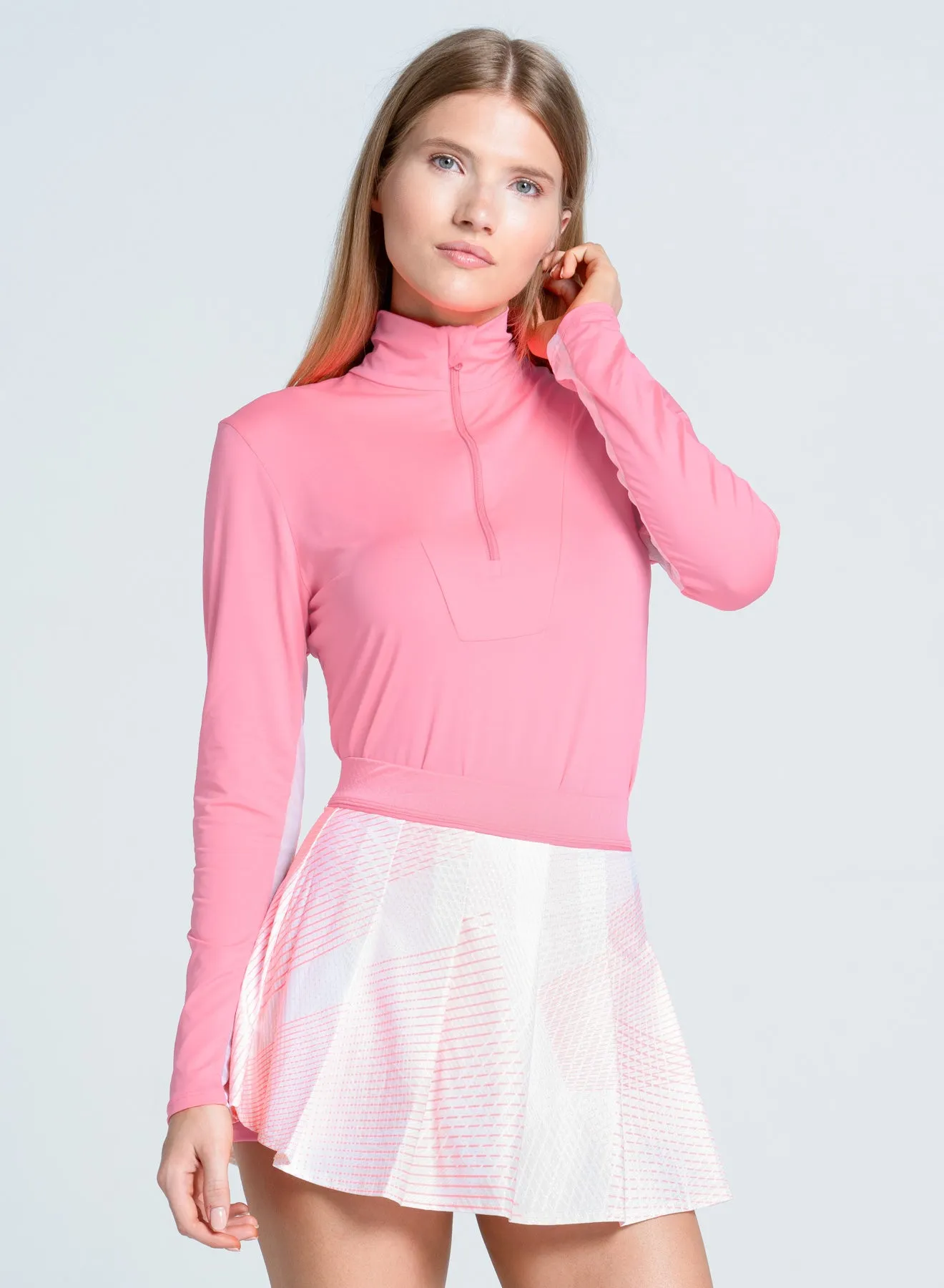 Free Play Zip Long Sleeve Boat Neck