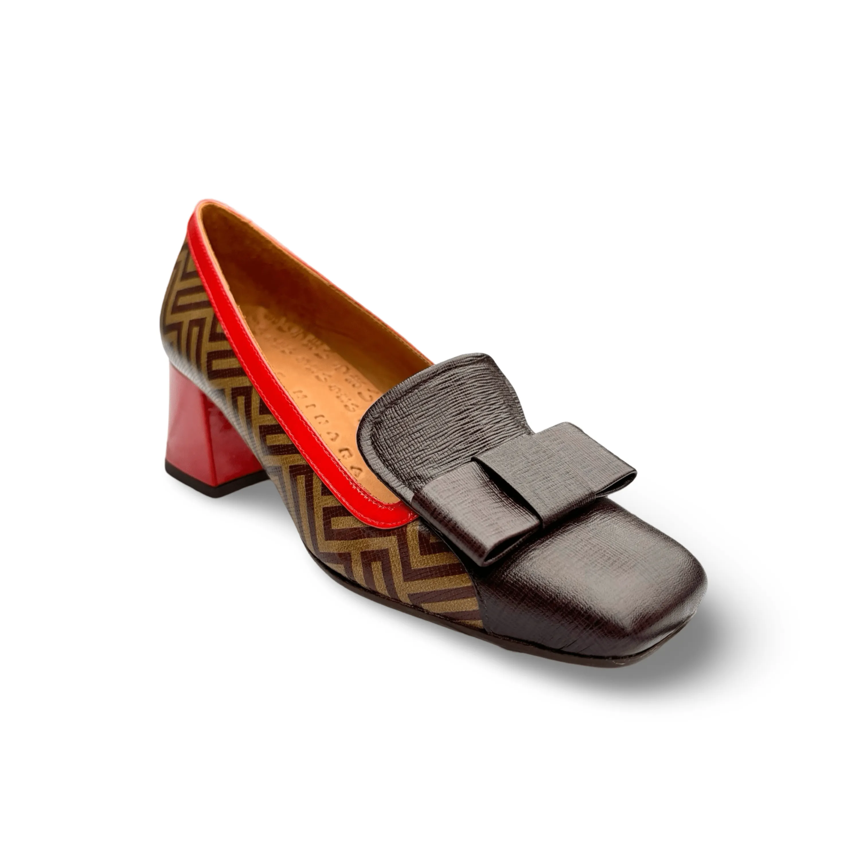Stretchable Material Vylano Grape/Red Heel Loafer