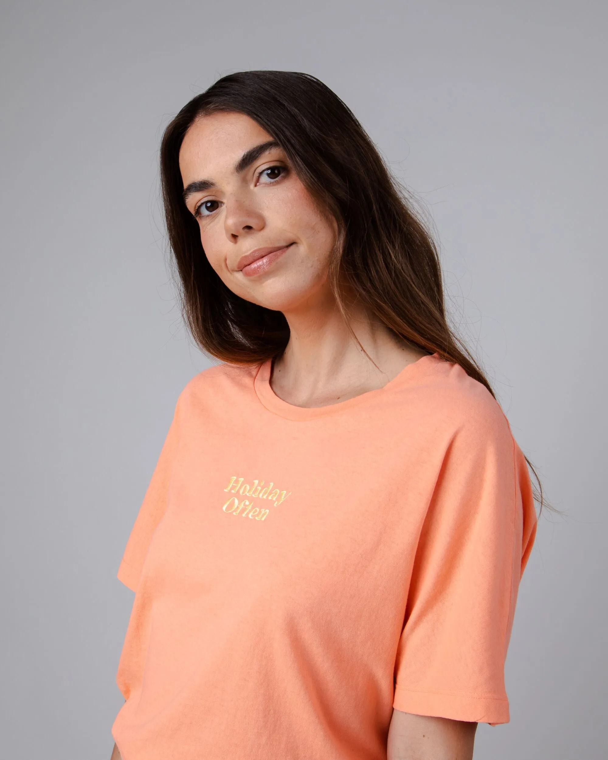 Easygoing Design Holidays Oversize Cotton Tee Coral