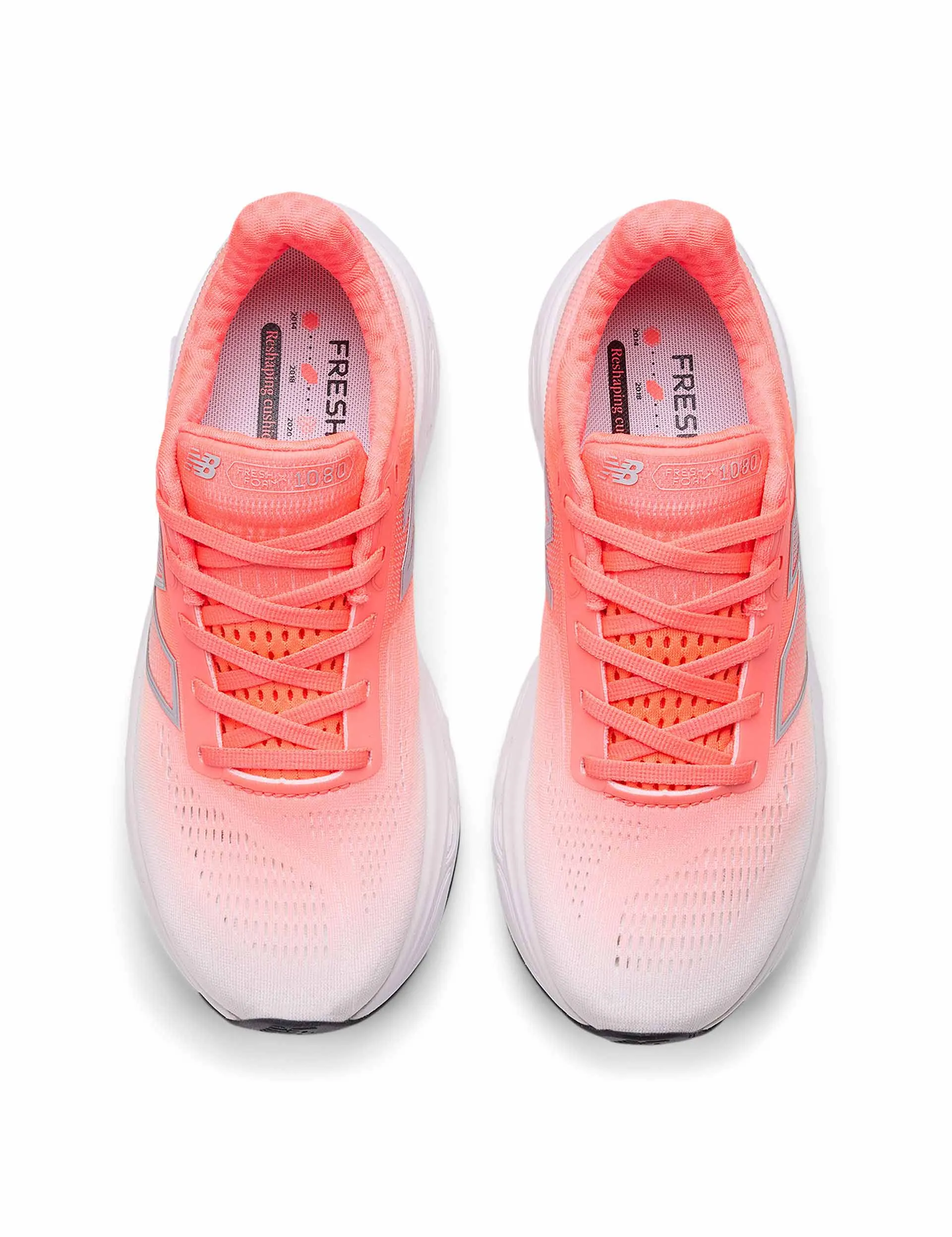 Fresh Foam X 1080 v14 Shoes - Urgent Red Enhanced Heel Padding running with a zipper closure