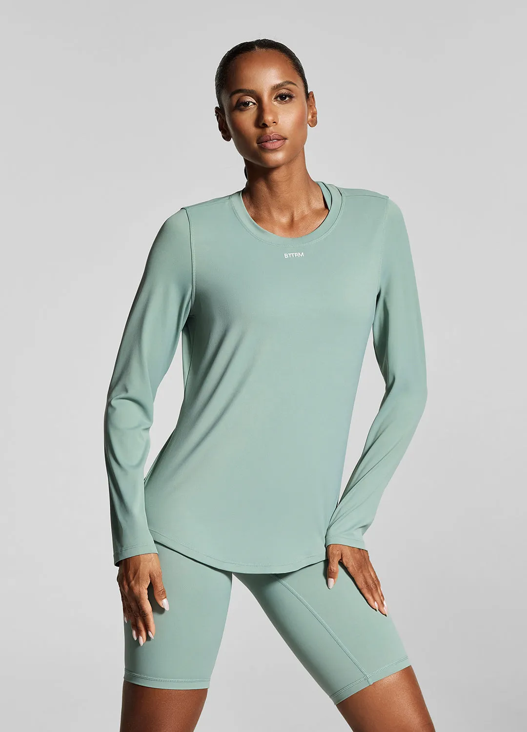 Pilling Resistant Finish Fresh Green Long Sleeve
