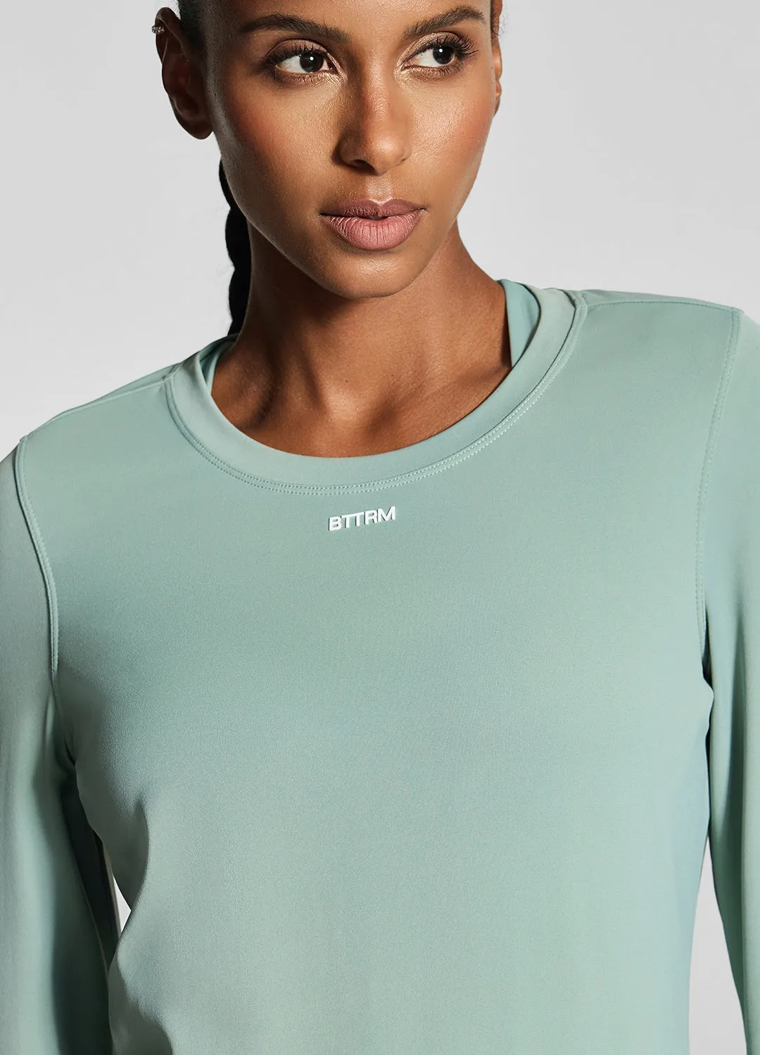 Cozy Vibe Essential Top Fresh Green Long Sleeve