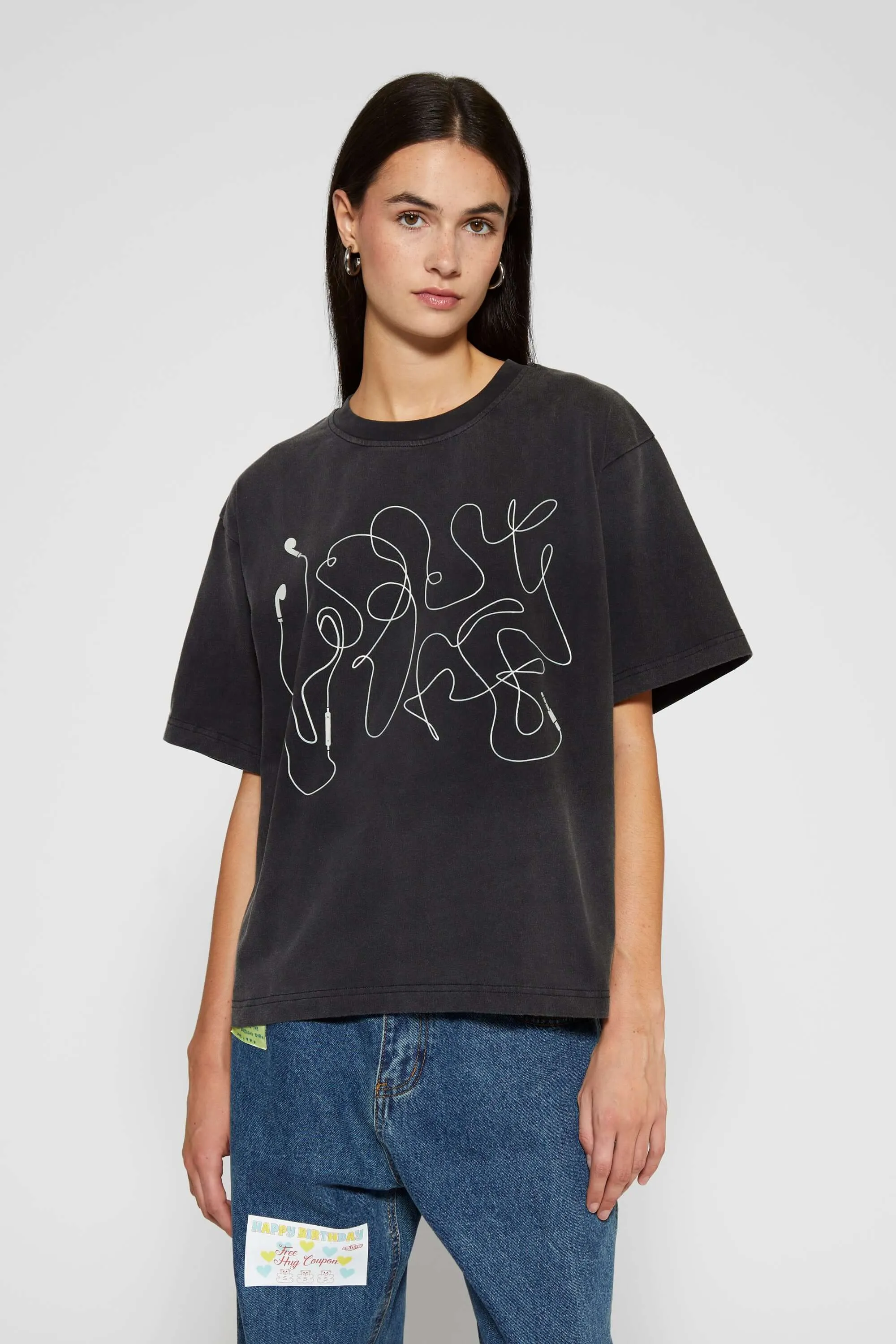 3D Cable Logo Tee Printed design Wear Resistant Fabric