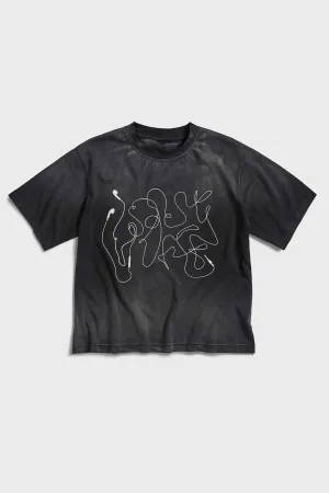 3D Cable Logo Tee Anti-static Breathable touch