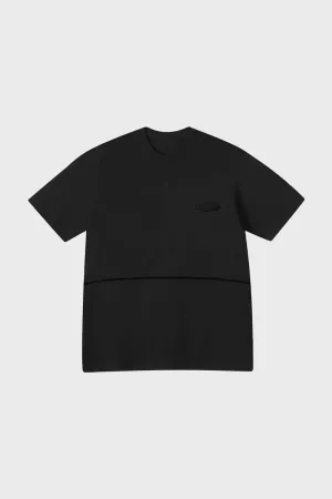 FUWARI Embroidery Tee Office Casual