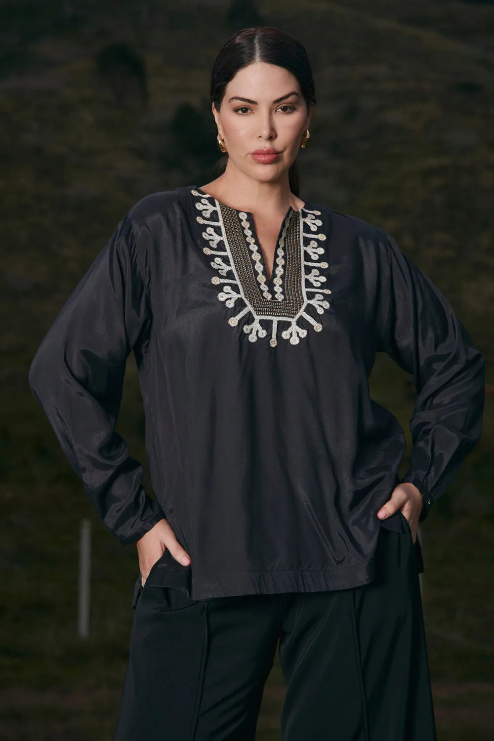 Urban Fit Georgina Embroidered Top in Bengal