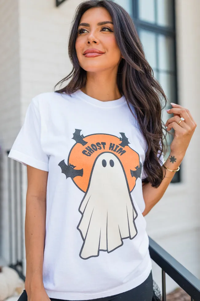 Ghost Him White Graphic Tee SALE Soft Cotton Feel Autumn Wear