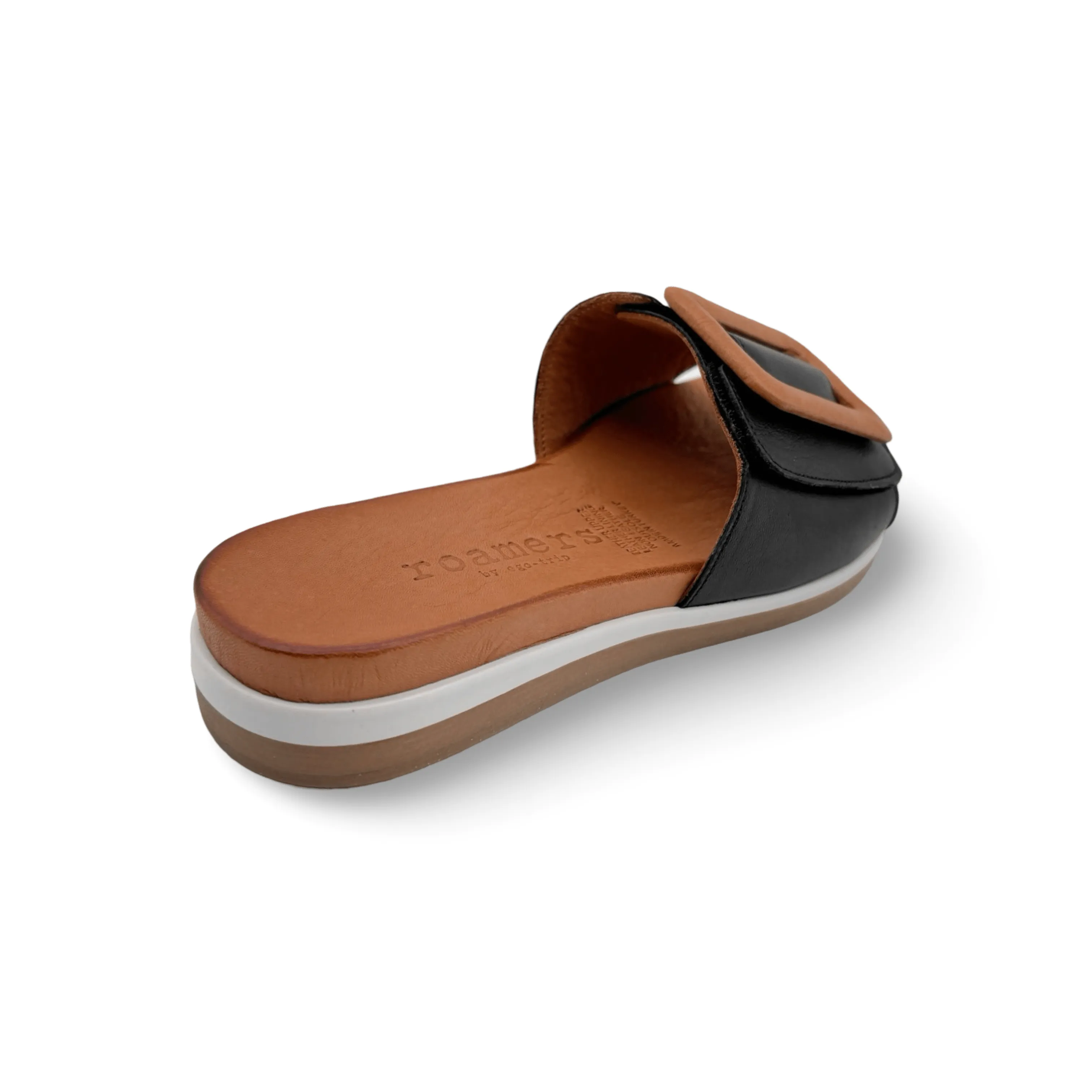 Gia Black Adjustable Leather Slide Body Align