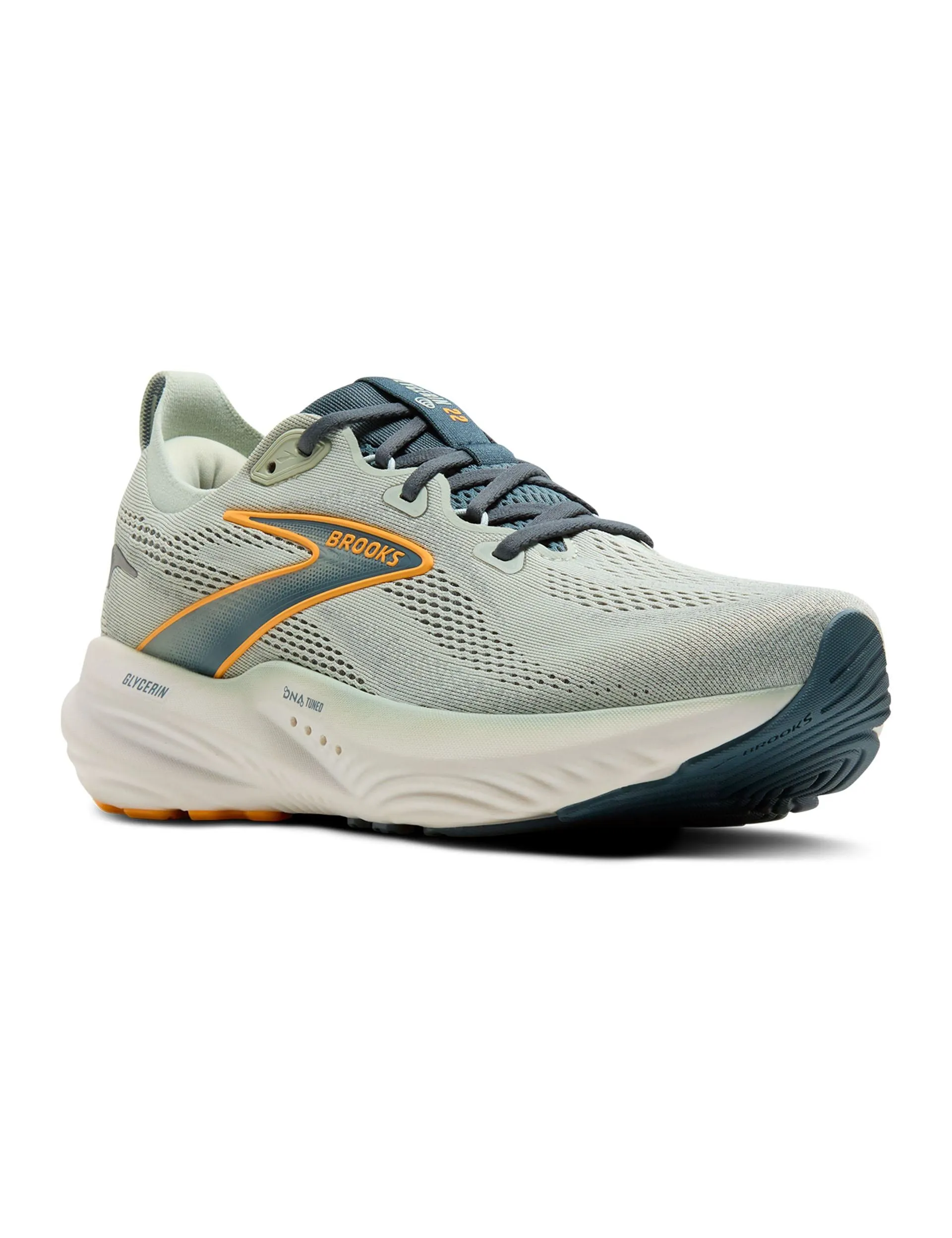 Glycerin 22 - Smoke/Stormy/Orange running in a river area shoes