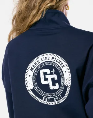 Clubhouse Funnel Neck Zip in Twilight Navy Modern Relaxed Brand Reputation