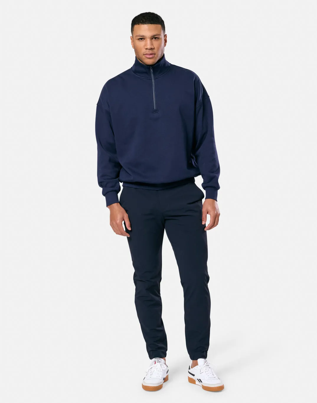 Clubhouse Funnel Neck Zip in Twilight Navy Cozy Mood
