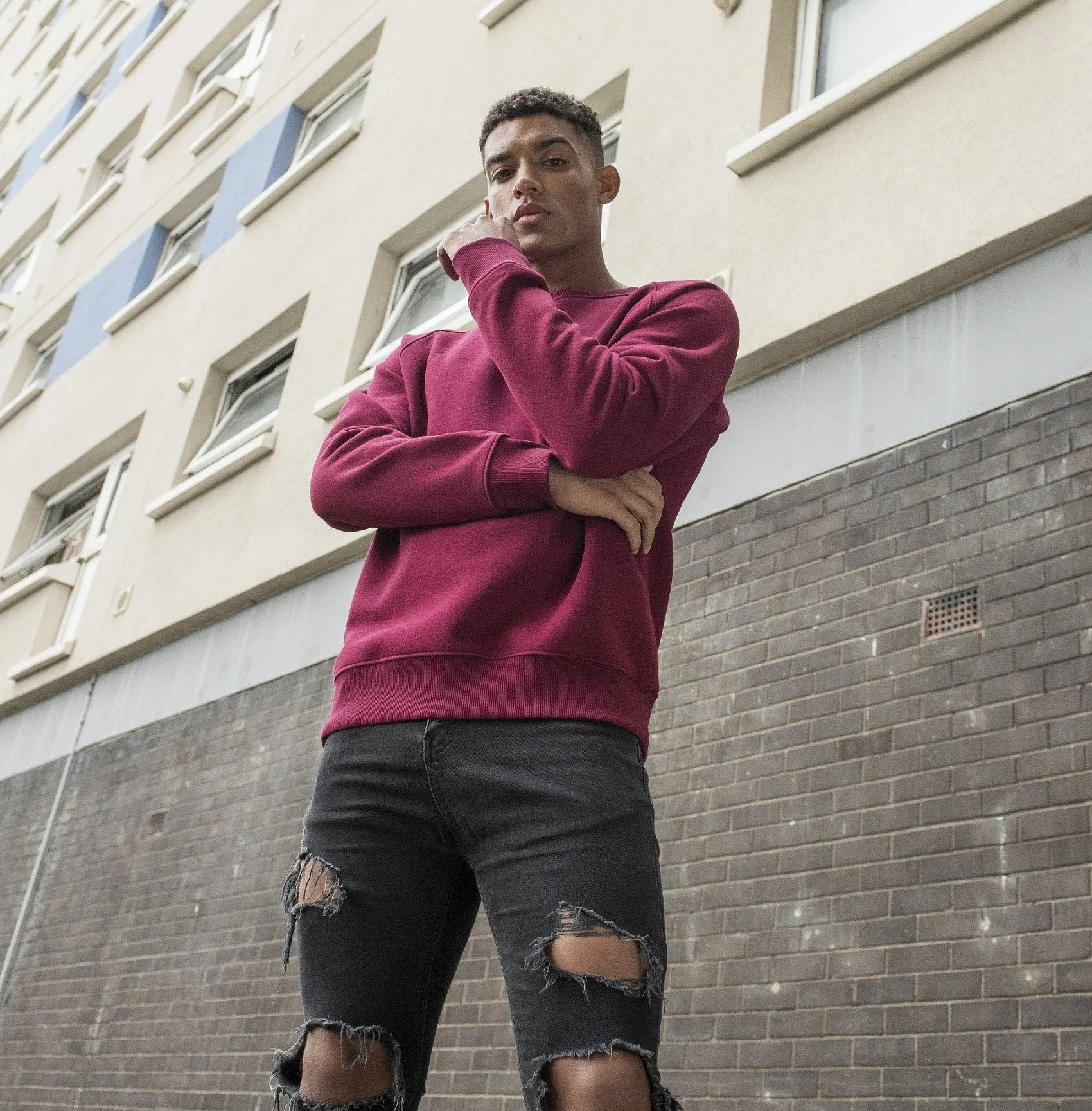 Graduate Heavyweight Sweatshirt | ARCTIC WHITE goes with boots embroidery accents