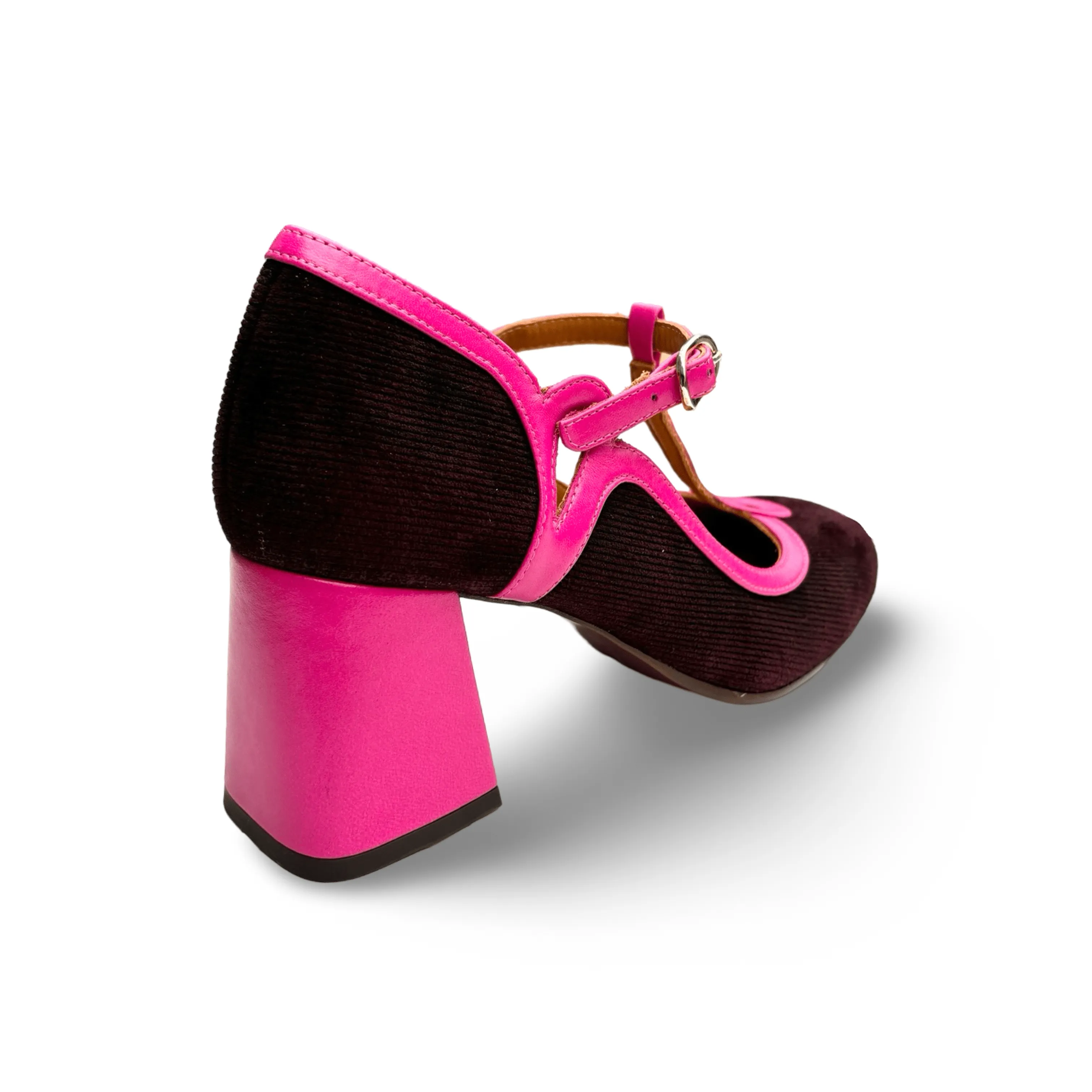 Grady Grape T-Strap Heel Busy Path Mono Style