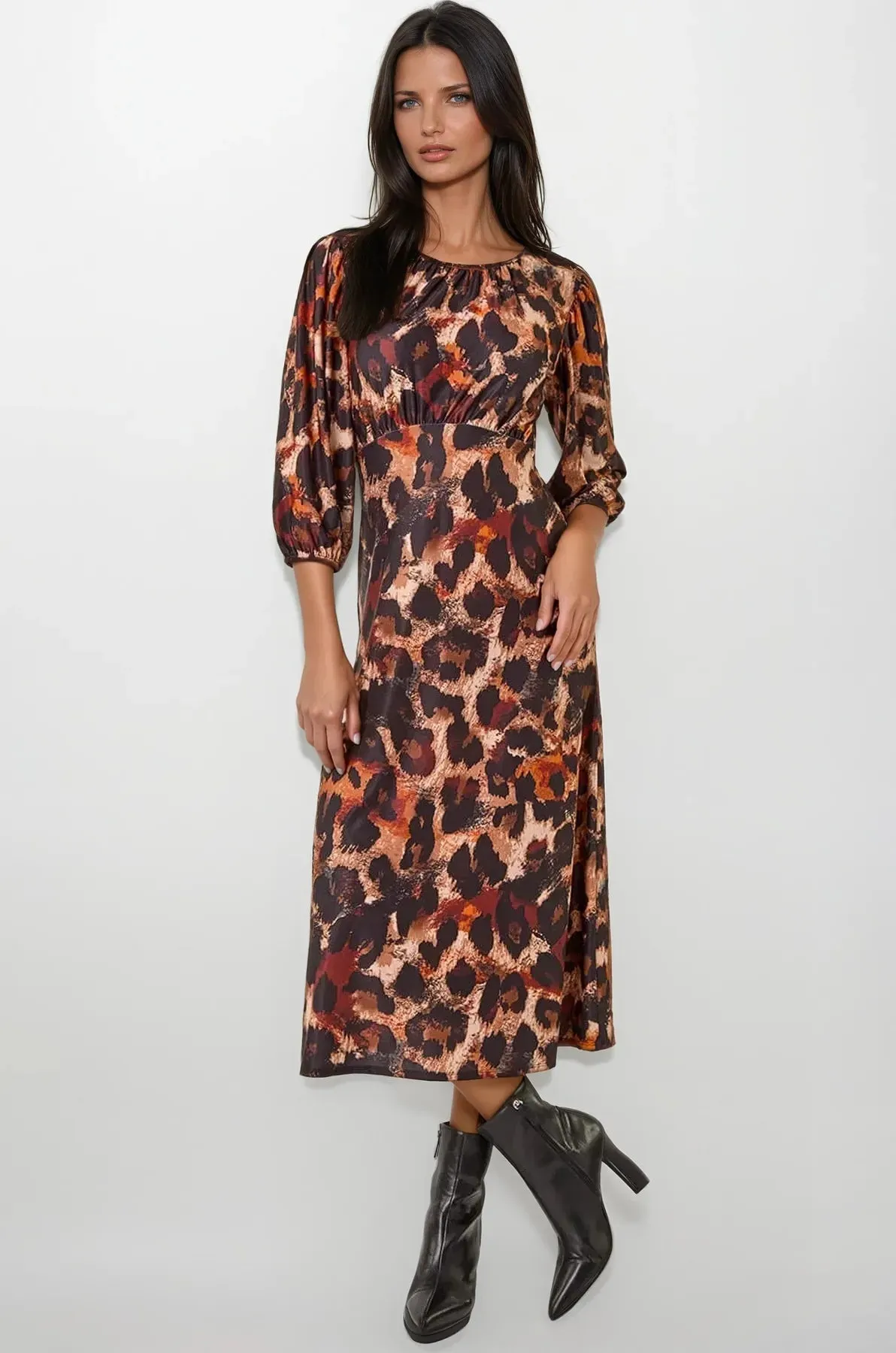 Leopard Print Midi Dress New Spirit