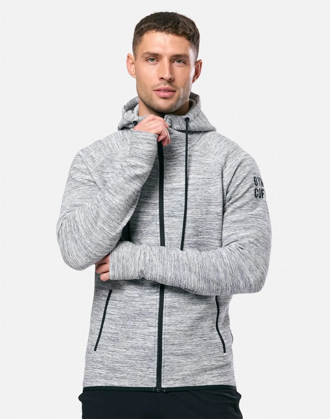 adults' product family bonding Grey Fleck Zip Hoodie