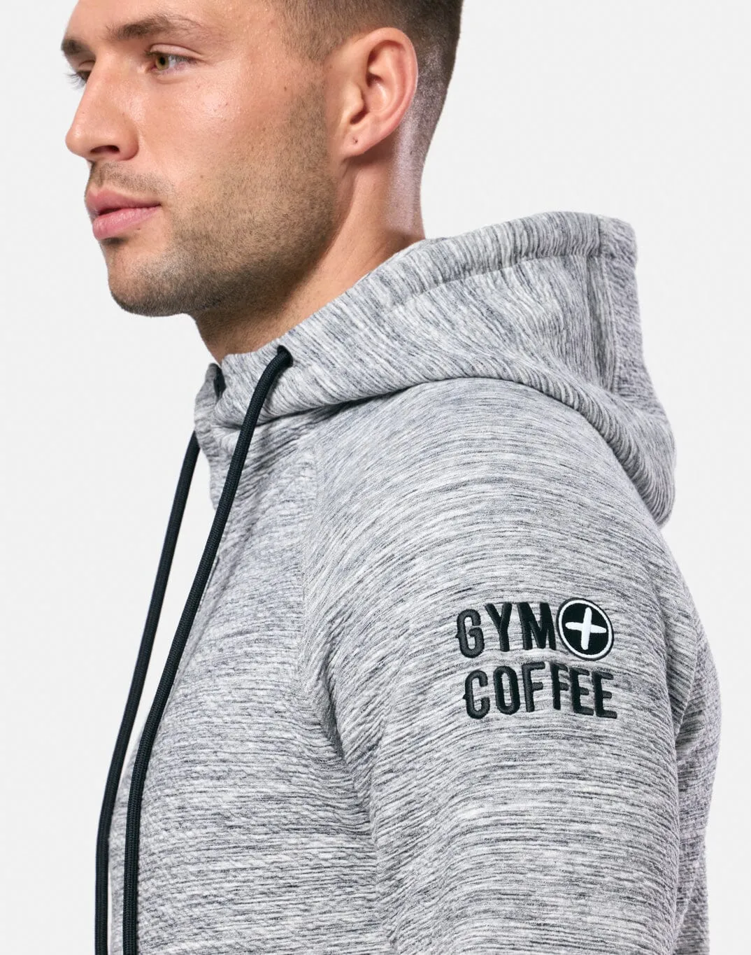 Comfy Layering Front Pocket Grey Fleck Zip Hoodie