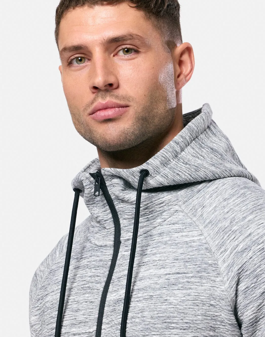 Daily Comfort Urban Relaxed Grey Fleck Zip Hoodie