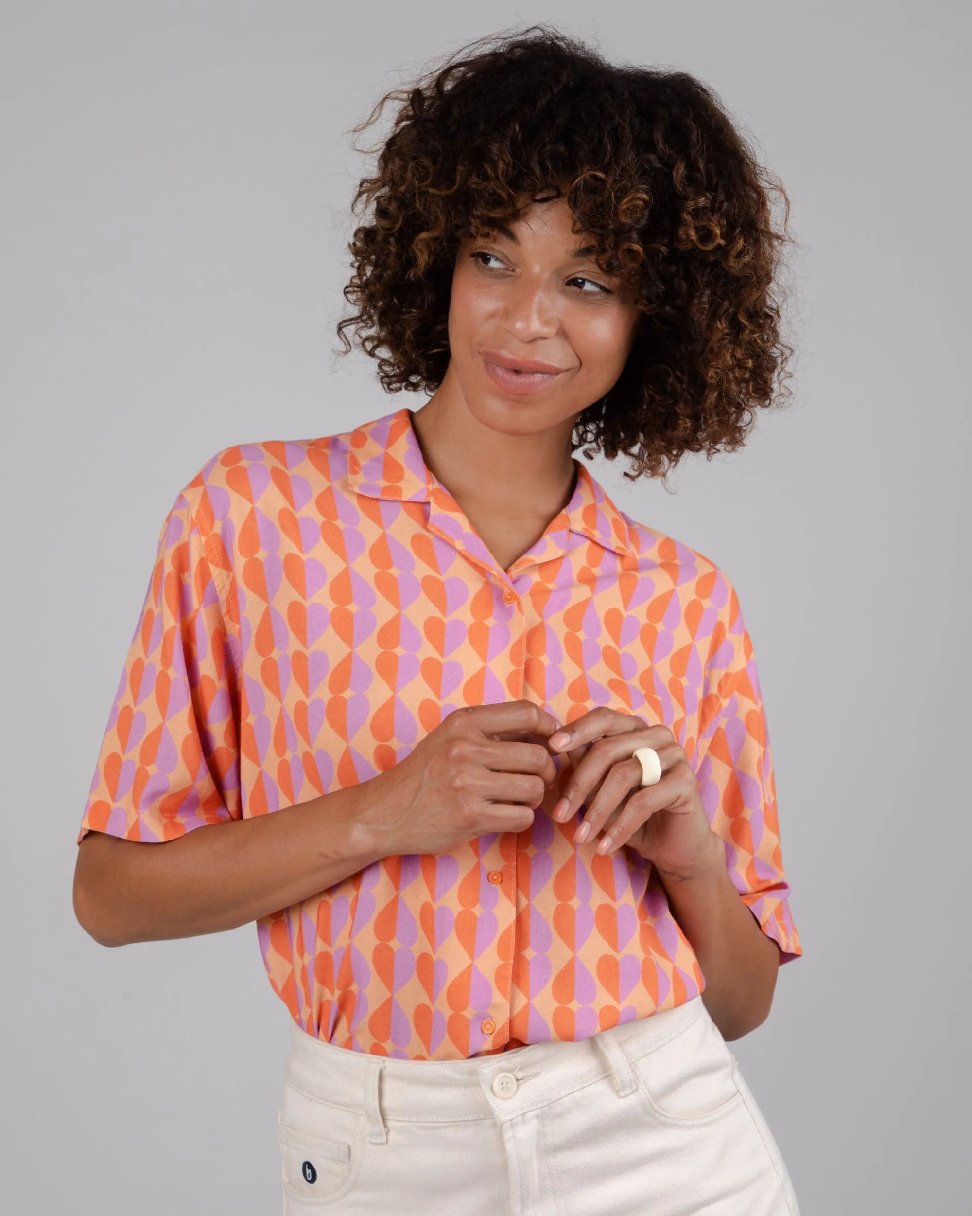 Layered Look Wear Gummie Aloha Blouse Coral