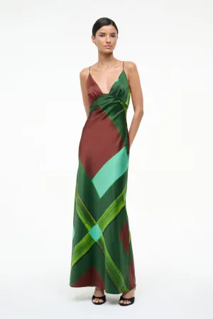 Layered-Look solo wear HANK SILK DRESS | EMERALD PRISM