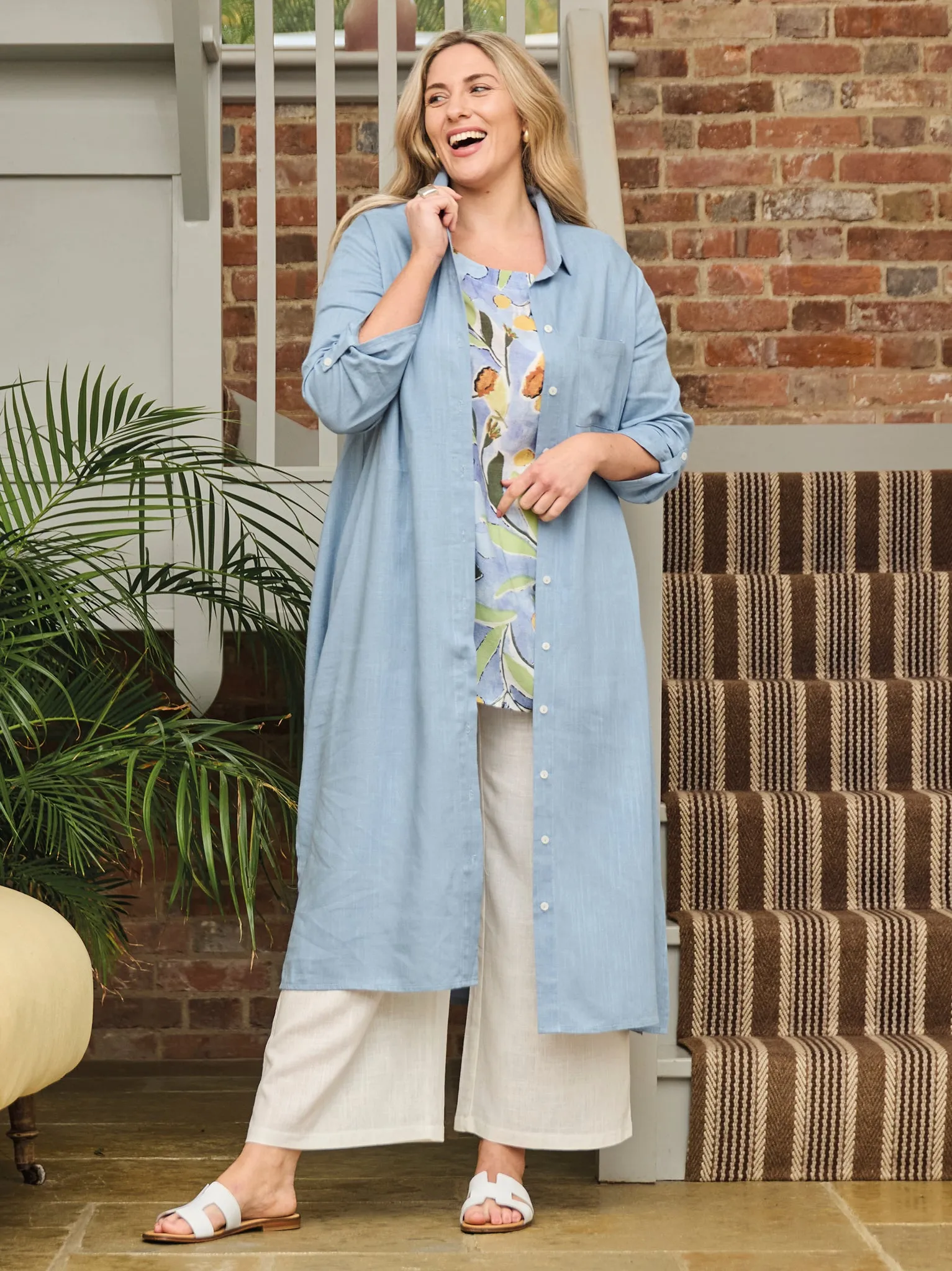 Vibrant Hue Haya Viscose/Linen Shirt Dress
