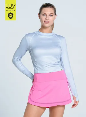 Sustainable production Cozy Comfort Fit Heather Mock Neck Hip Fit Long Sleeve