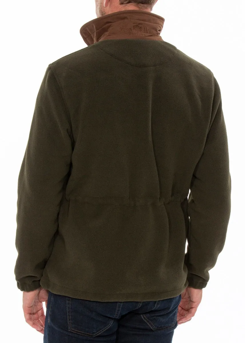 DoubleLayered Collar Aylsham Men's Fleece Windblock In Green - Regular Fit