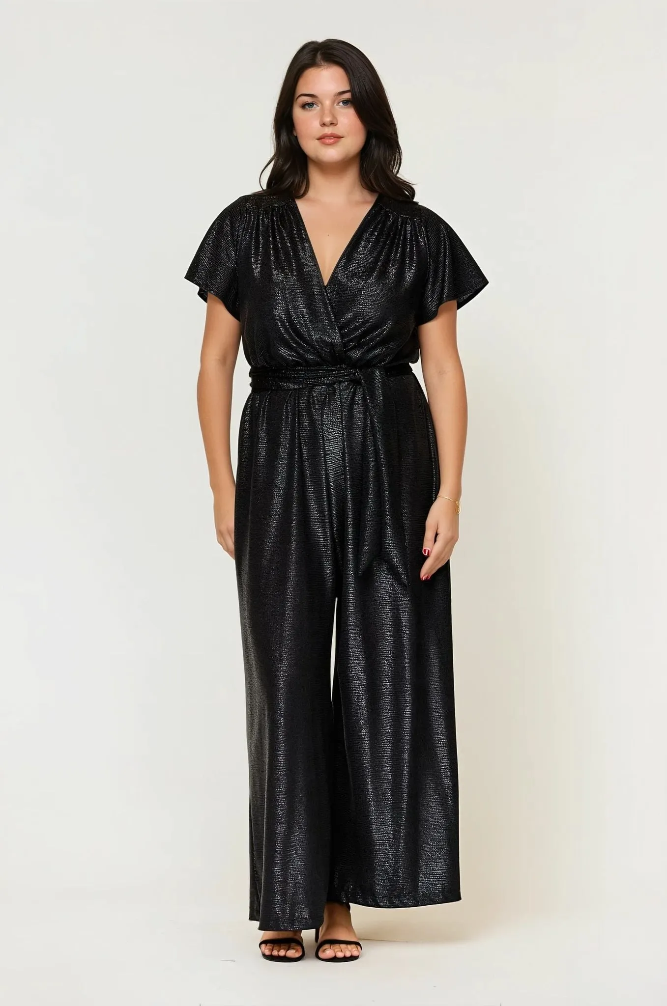 Shine Mood Daily Style Helena Cap Sleeve Jumpsuit Black