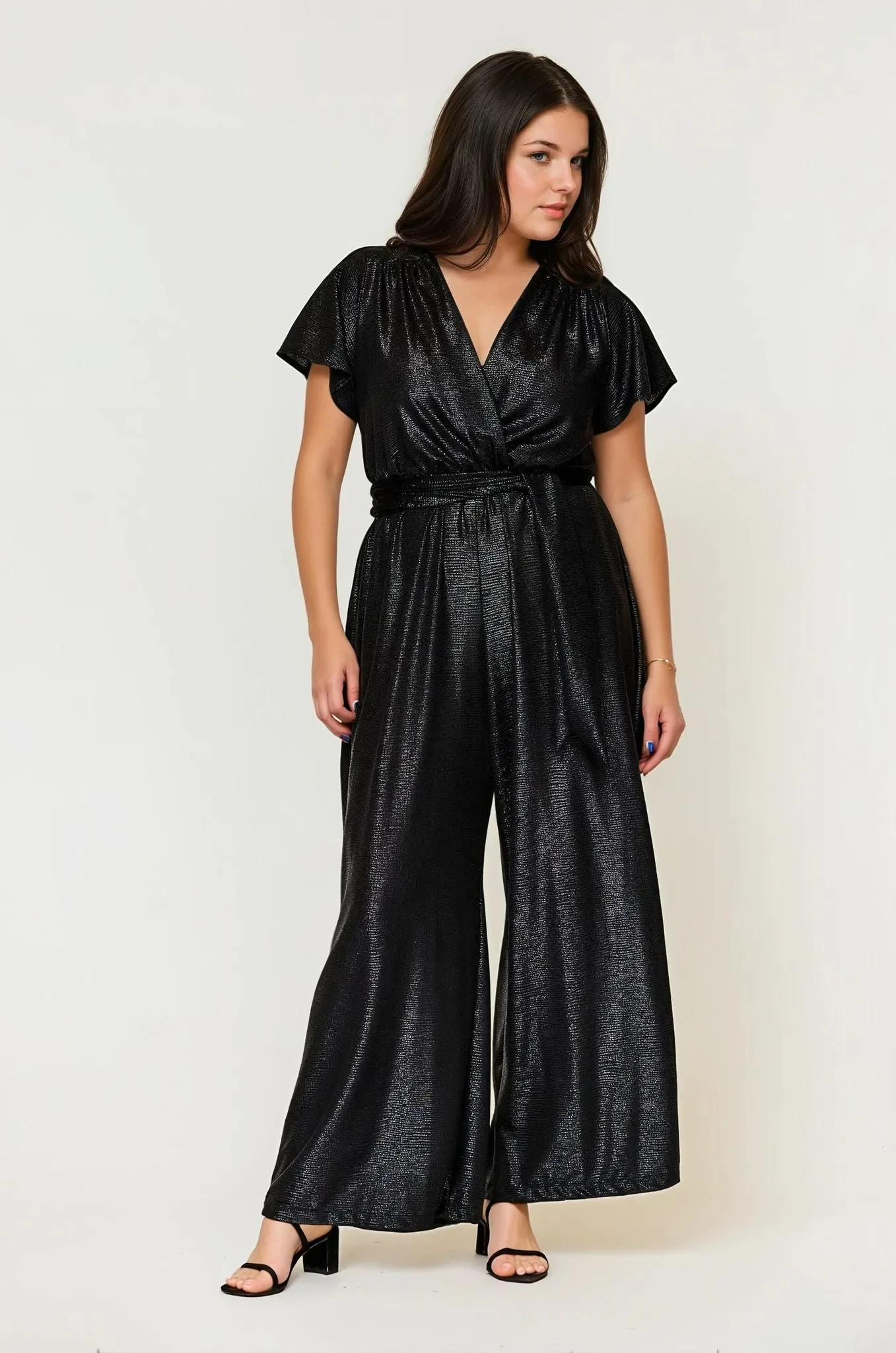 Helena Cap Sleeve Jumpsuit Black Comfortable Shorts