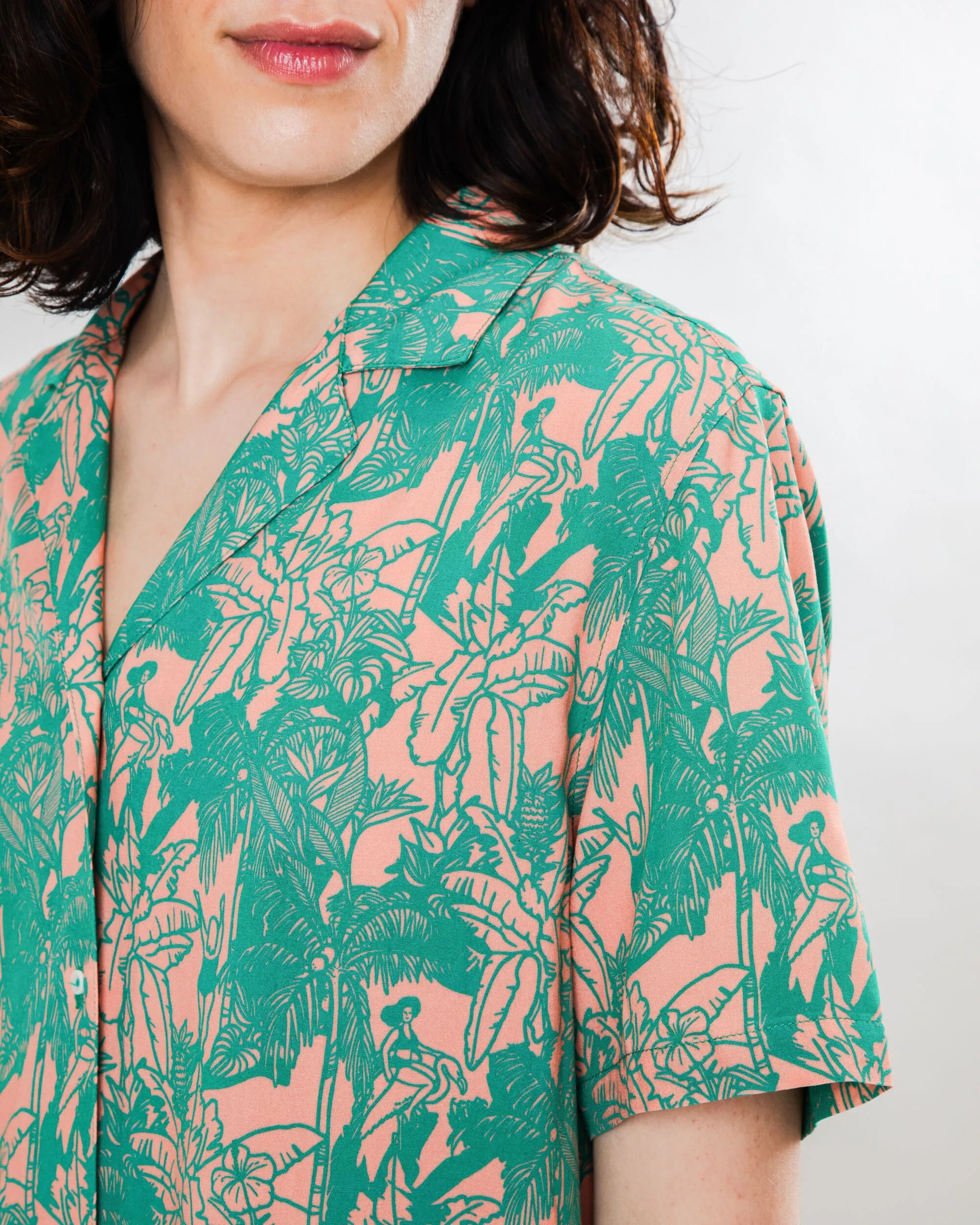 Helios Aloha Blouse Pink Biodegradable Textile
