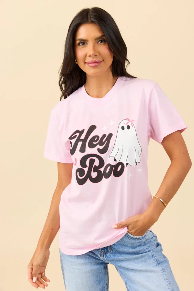 Layered Style Hey Boo Light Pink Graphic Tee SALE