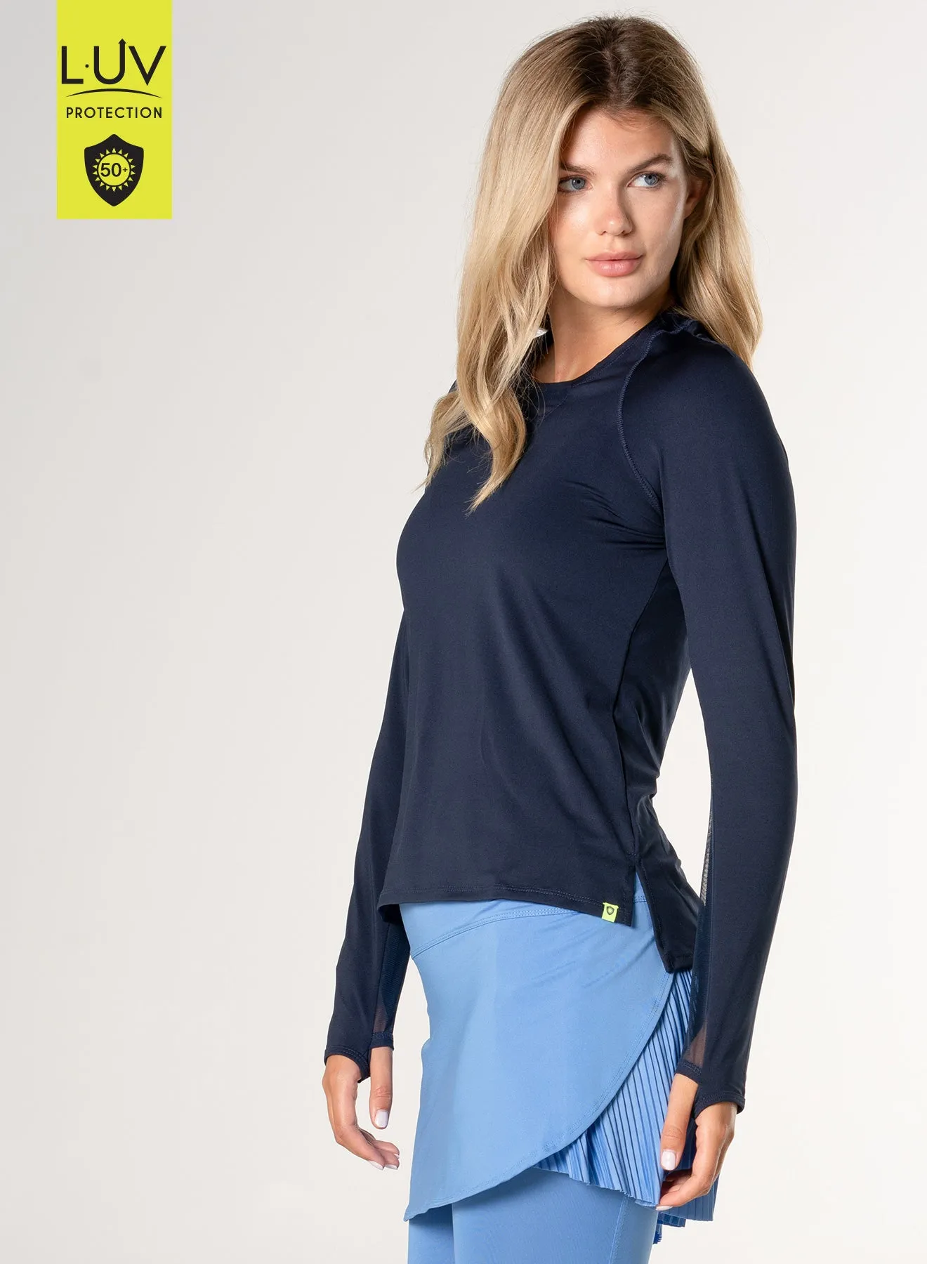 Classic Crew Neck Loose fitting comfort High Low Breezy Long Sleeve
