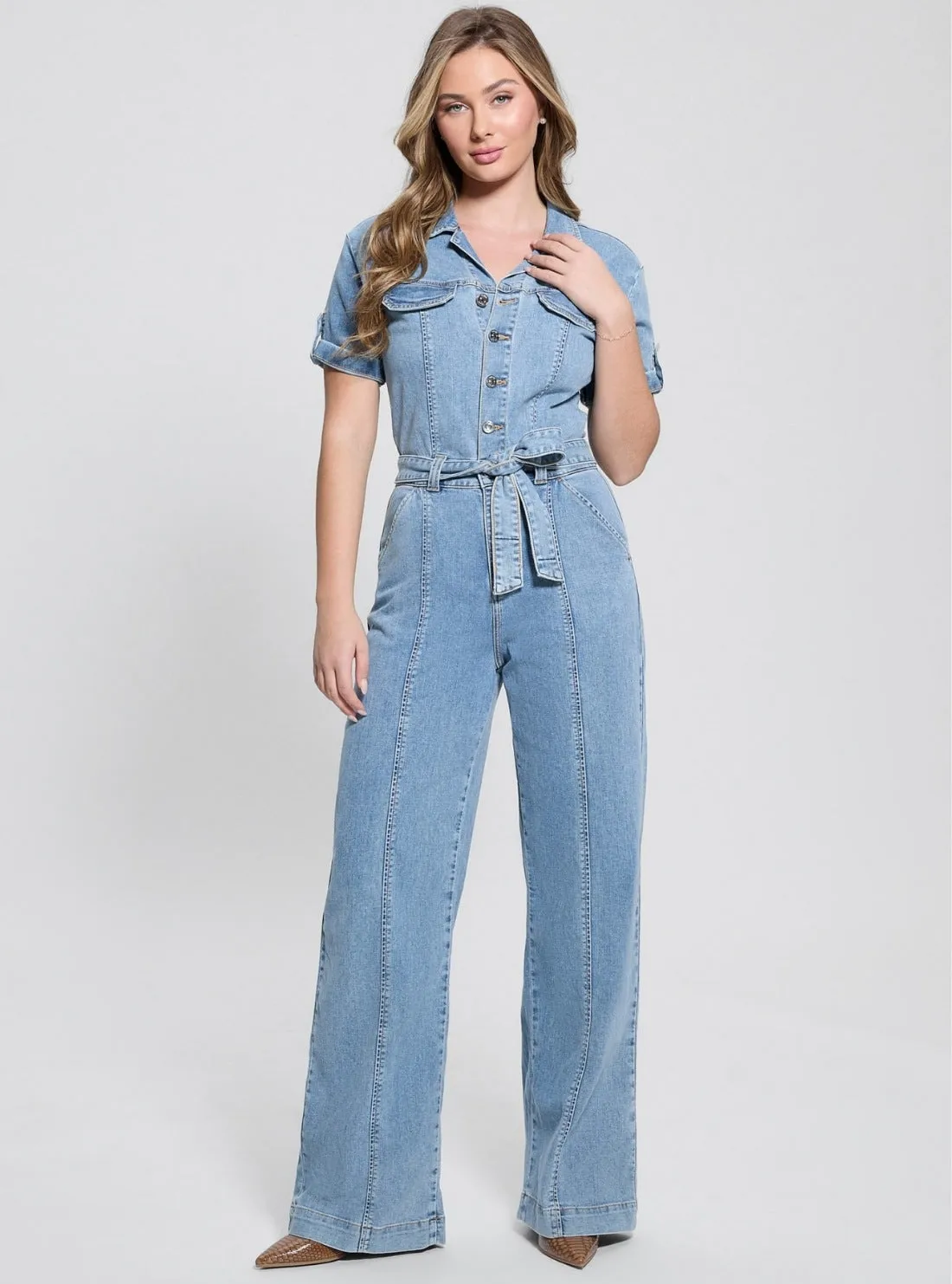 Wool Fit Saga Fit Eco Blue Parker Denim Jumpsuit