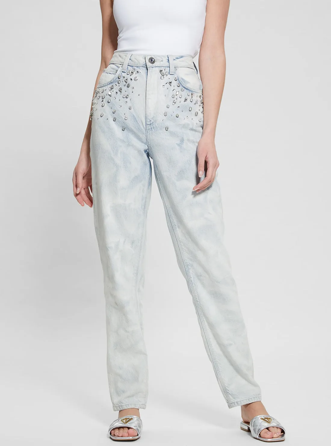 Clean Fashion High-Rise Mom Jeans in Light Wash