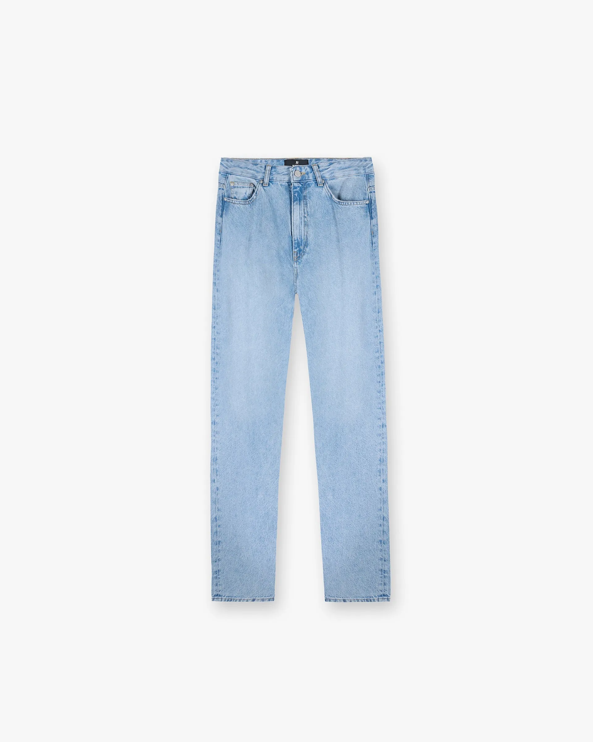 High Rise Straight Jean - Washed Blue Fade Resistant Wash