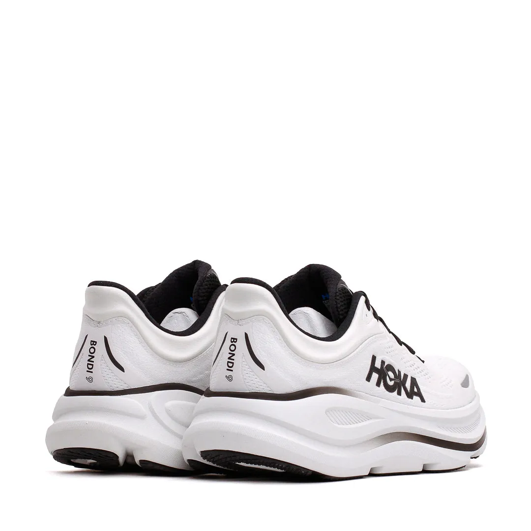 Rockered Propulsion Plate futuristic - style shoes Hoka One One Men Bondi 9 White Black 1162011-WBLC