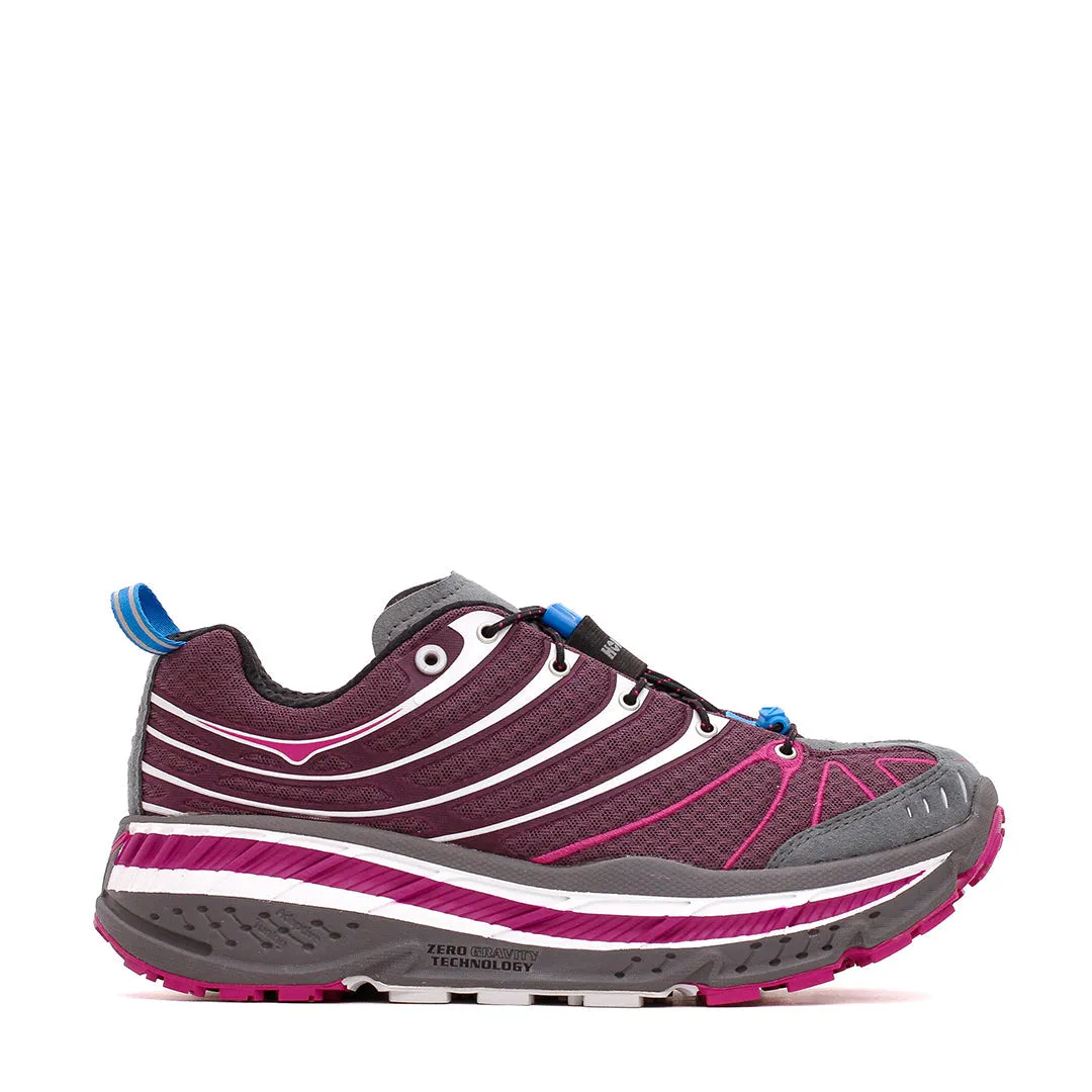 running with a lace - up closure Hoka One One Men Stinson EVO OG Aubergine 1155350-AFC